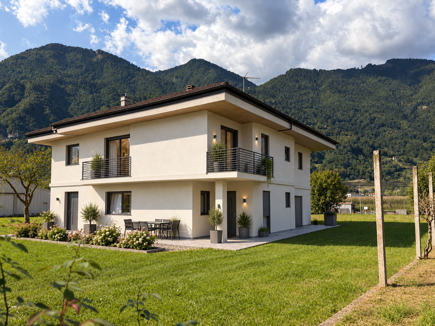 Casa indipendente con due unità abitative e vista panoramica a Darzo [AI-modified]