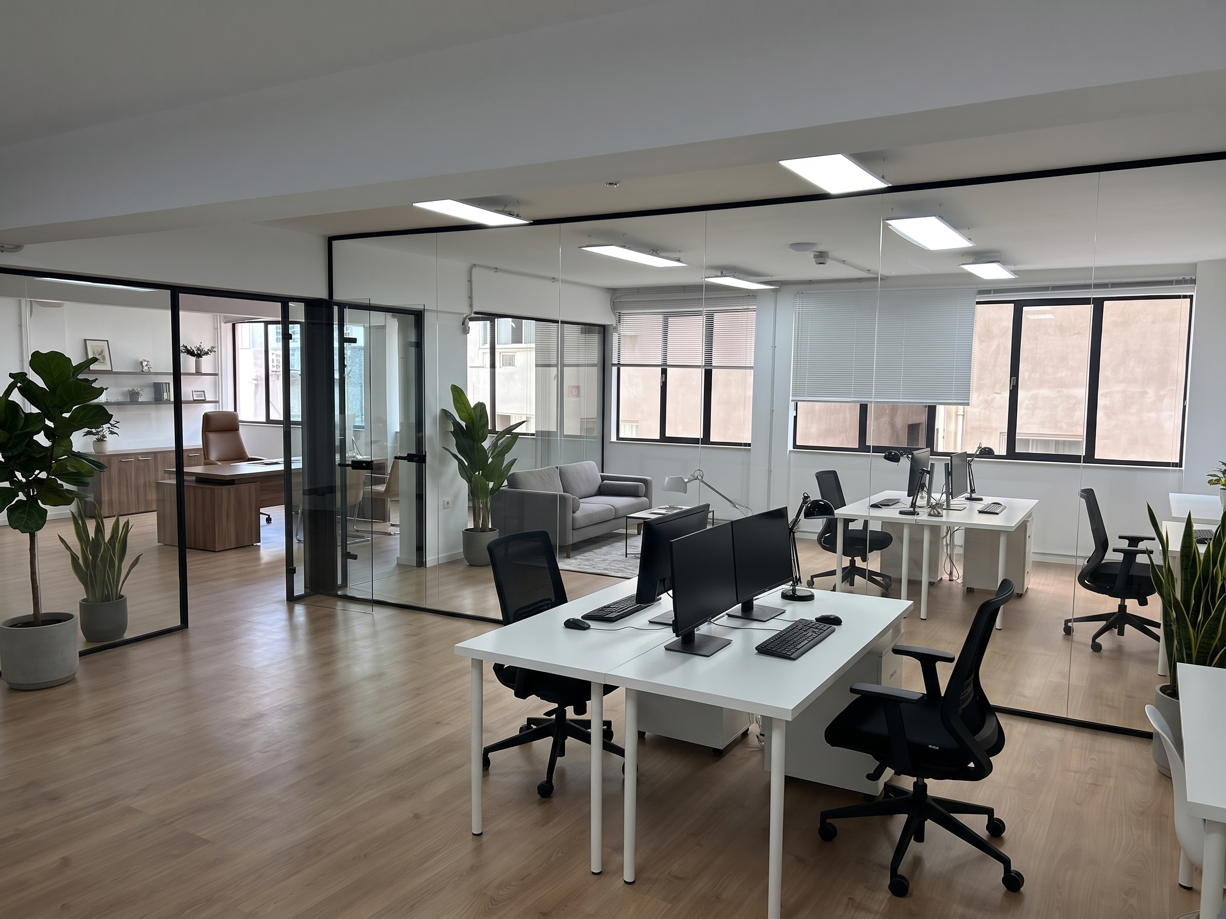 Renovated open-plan office space, 289 sq m, in central Athens [AI-modified]