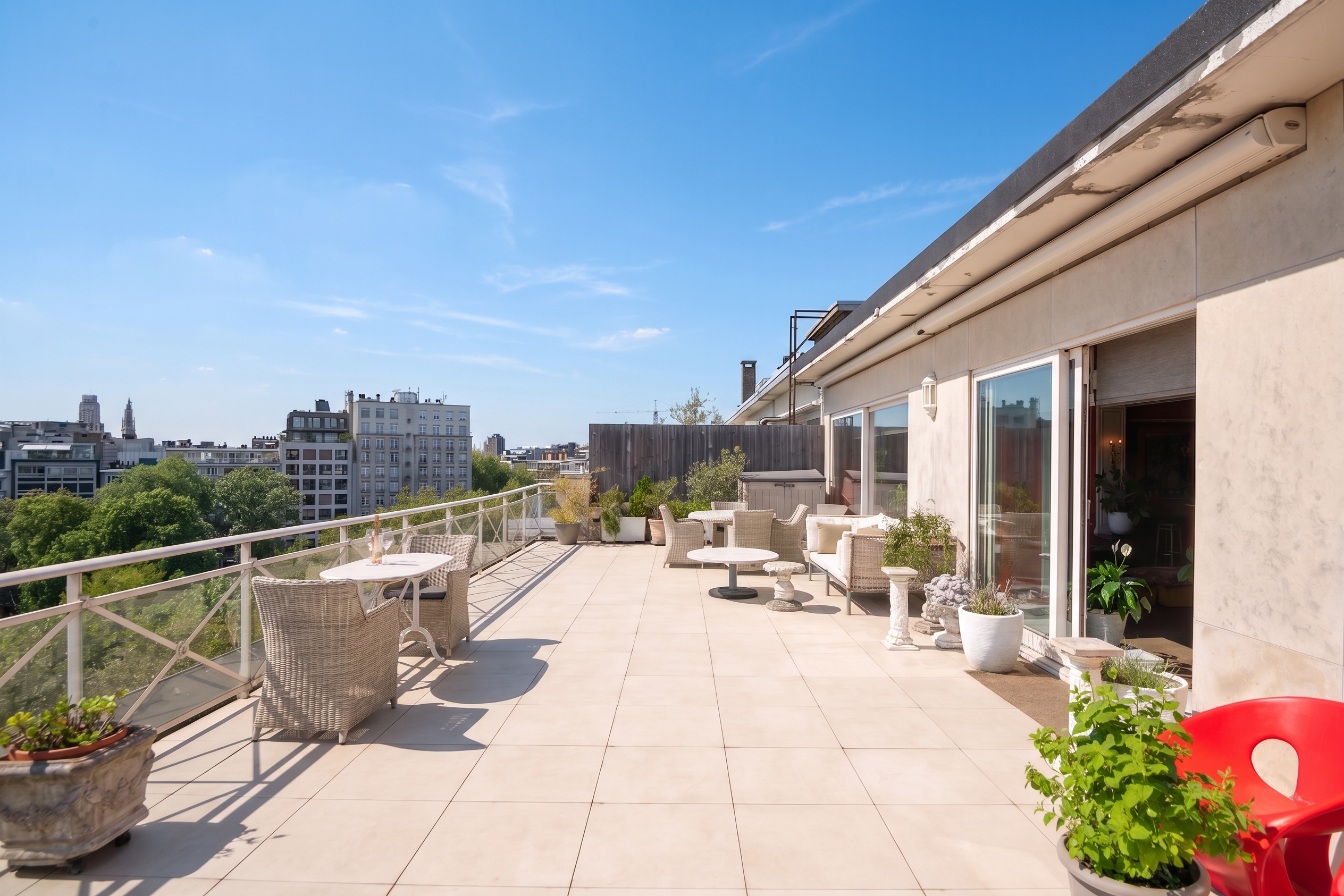 Penthouse met terras en zicht op het Stadspark