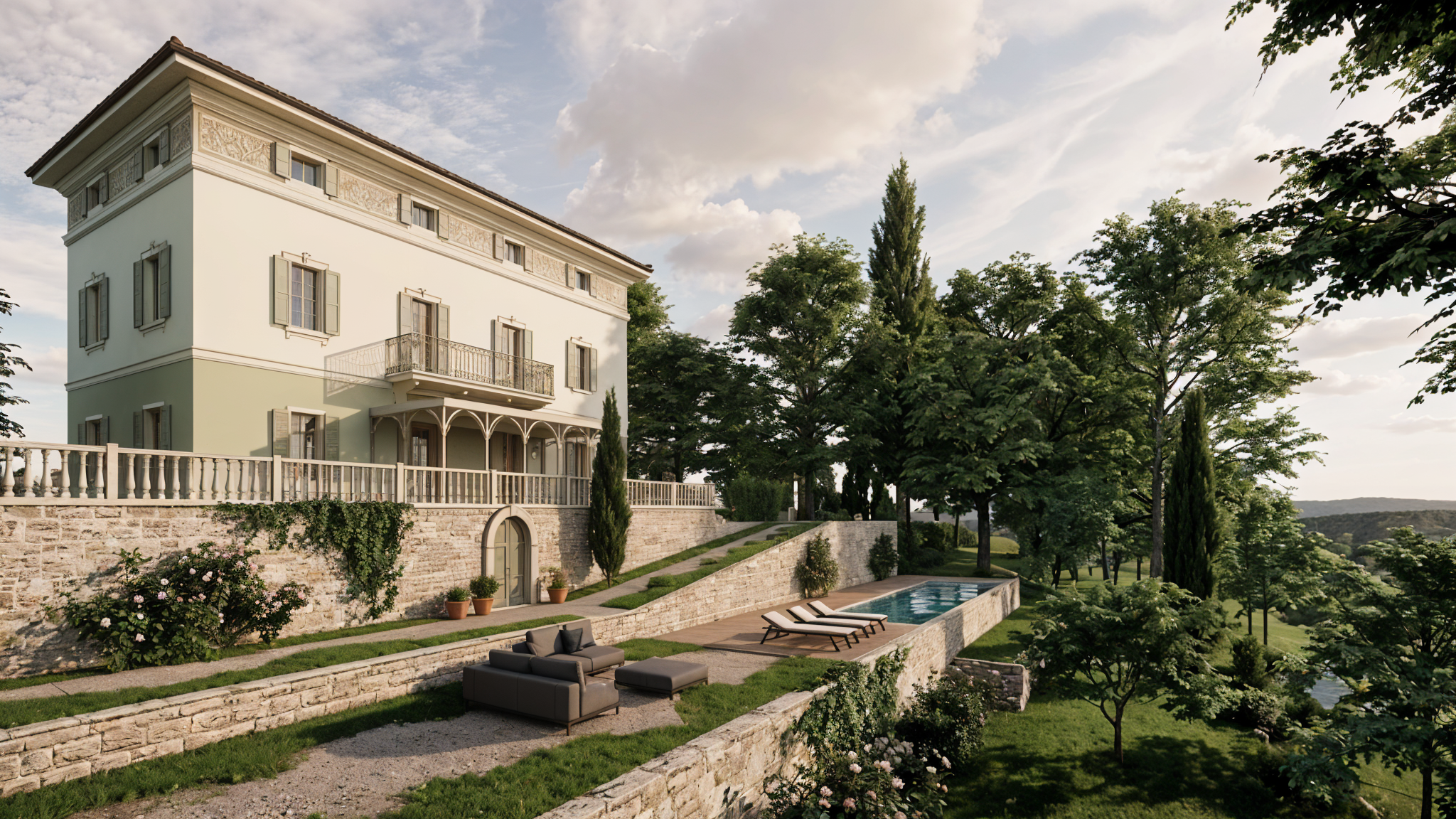 Historische Villa am Lago di Varese mit exklusivem Revitalisierungsprojekt [KI-modifiziert]