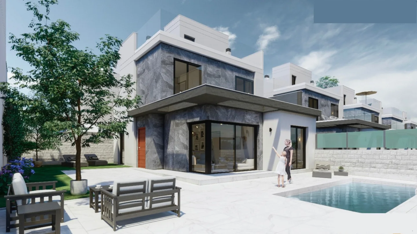 New build detached villas with pool in Pilar de la Horadada