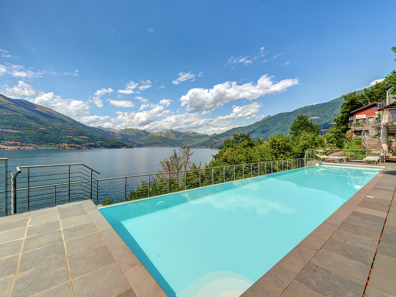 Modern property near Varenna with lake view and panoramic swimming pool
