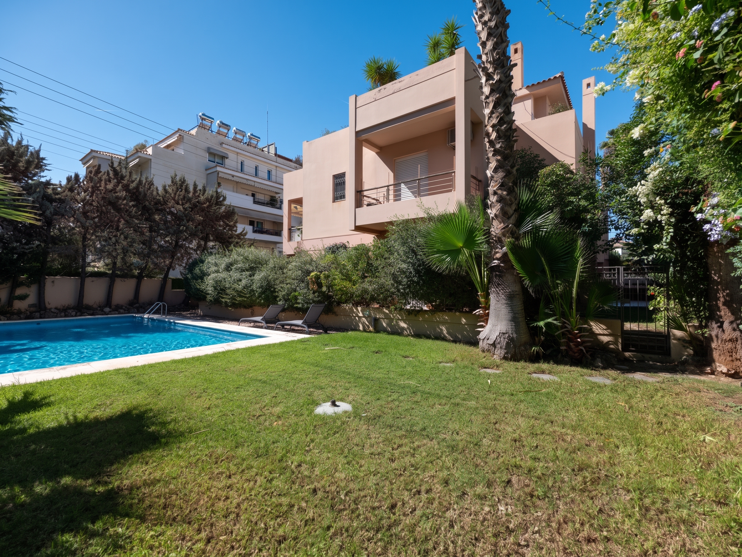 Elegant apartment in Pigadakia Voula with shared pool & garden [AI-modified]