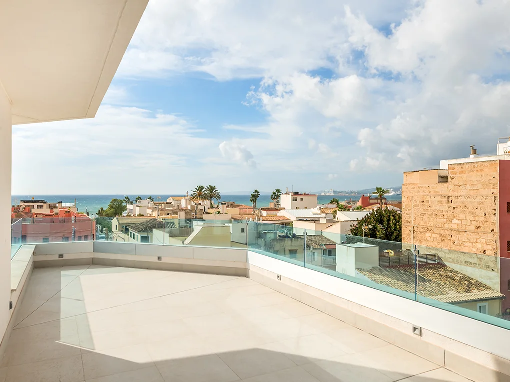 Moderne Wohnung mit Terrasse und Meerblick in Portixol - Mallorca