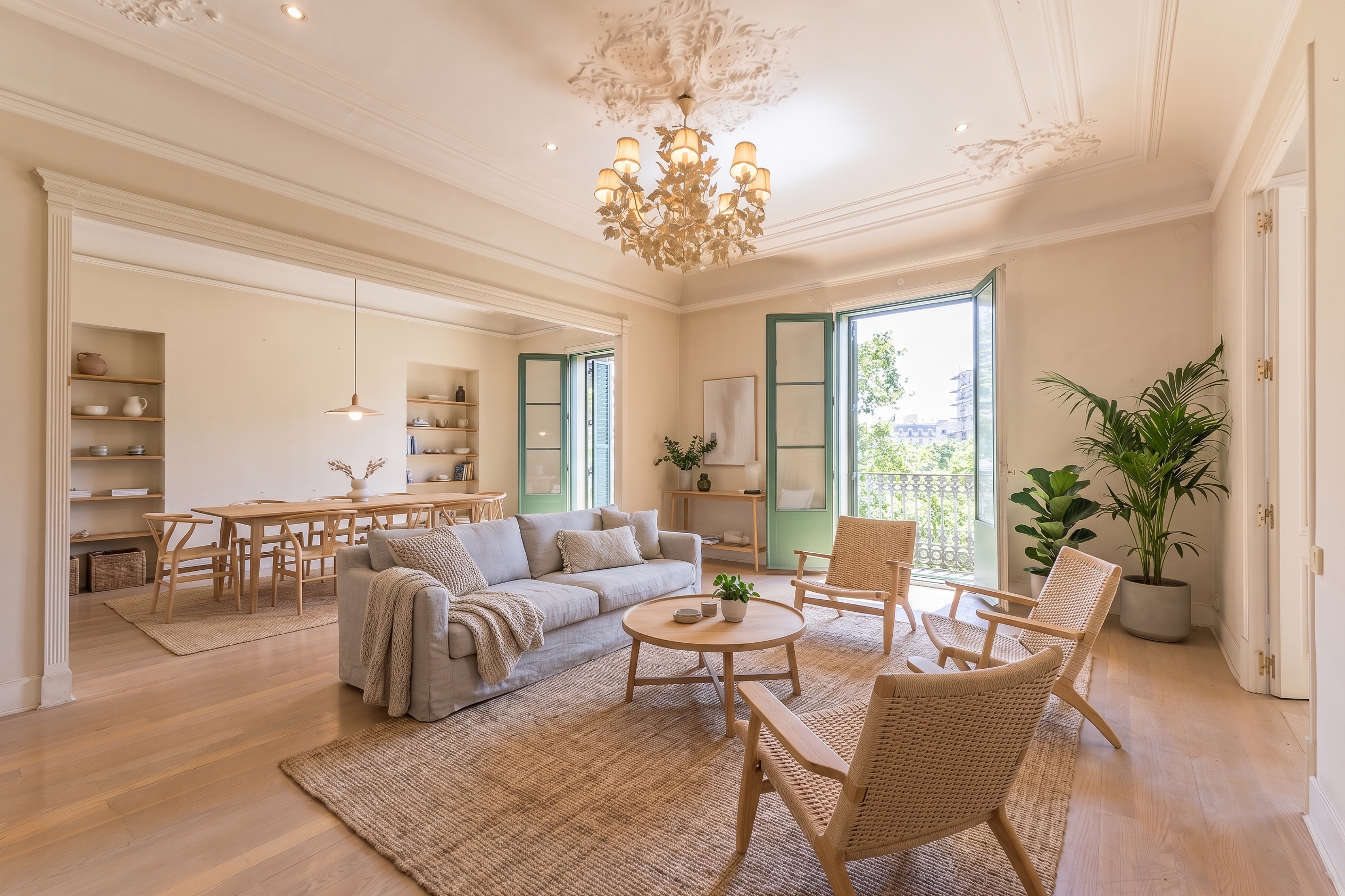 Spacious flat to renovate in a majestic building on the right side of Eixample [KI-modifiziert]