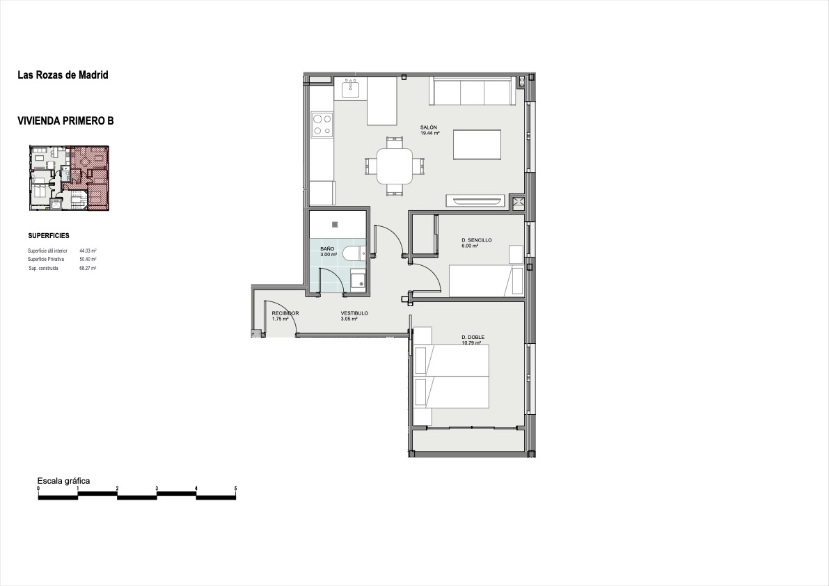 New build modern 2-bedroom flat, Las Rozas town center