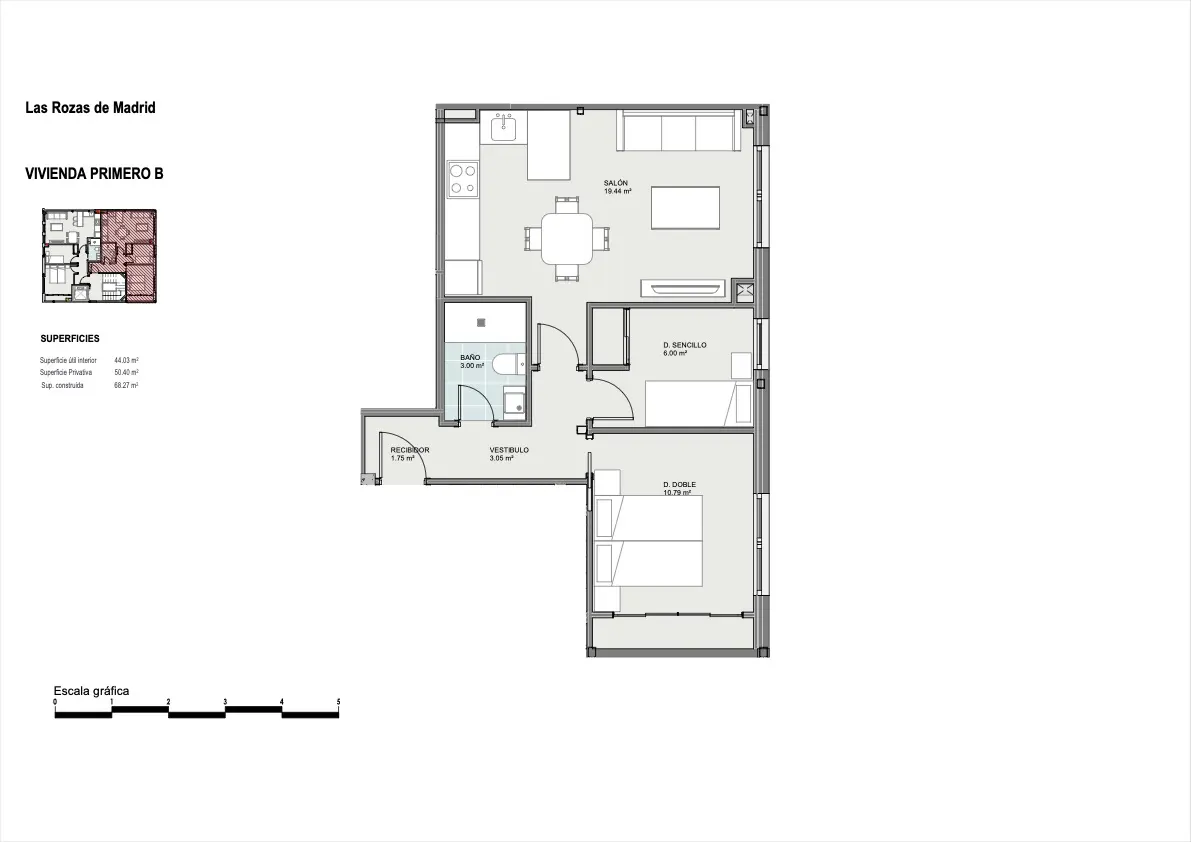Floor plan of a two-bedroom apartment with a kitchen, living room, bathroom, and balcony. The layout is modern and functional.