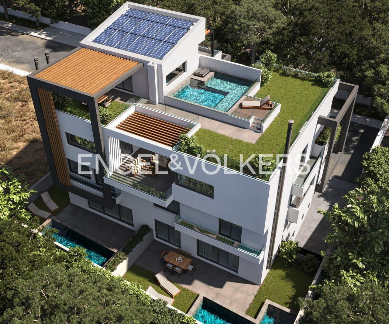 Luxury penthouse with pool and sea view in Golf Glyfada