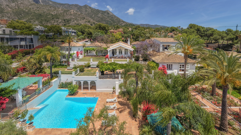 Timeless Marbella Colonial Villa in Sierra Blanca with Panoramic Sea Views