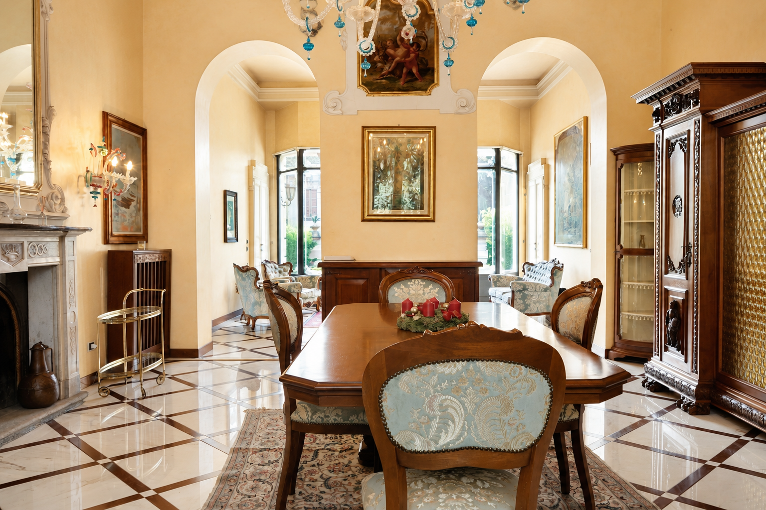 Prestigious Furnished Four-Room Apartment in a Historic Villa