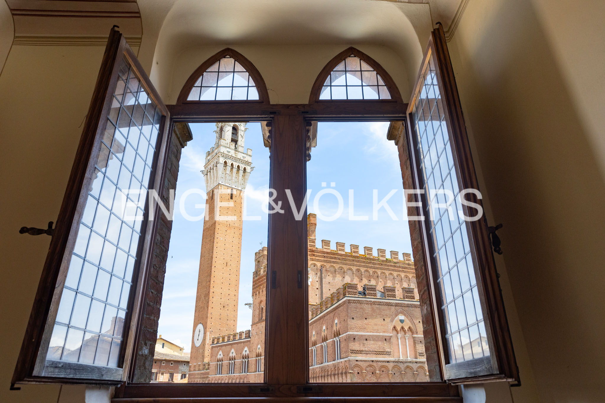 The Mullioned Windows on Siena's Piazza del Campo