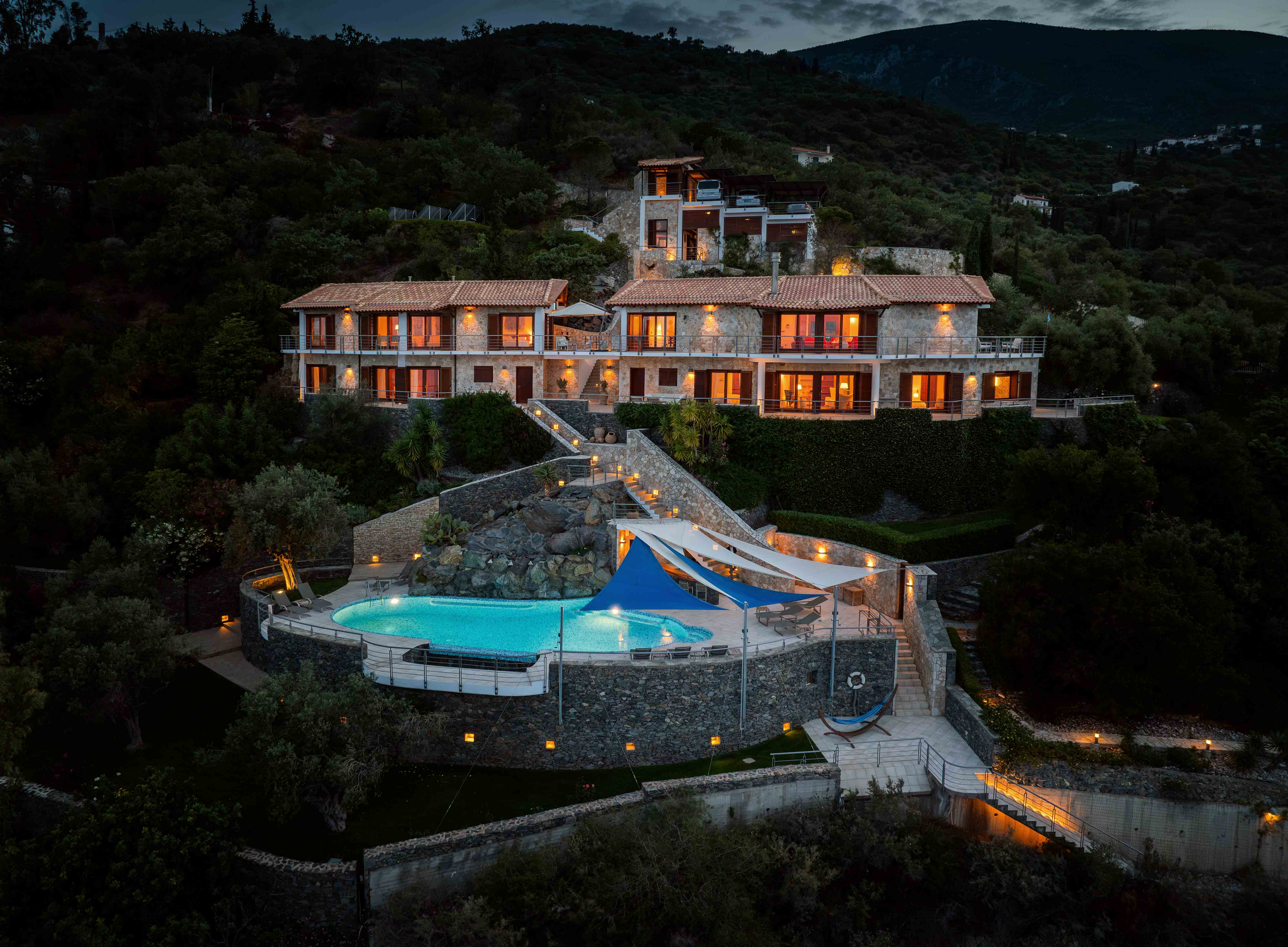 Villa am Meer mit Spa und Maisonette am Meer mit Panoramablick in Pera Melana, Arkadien