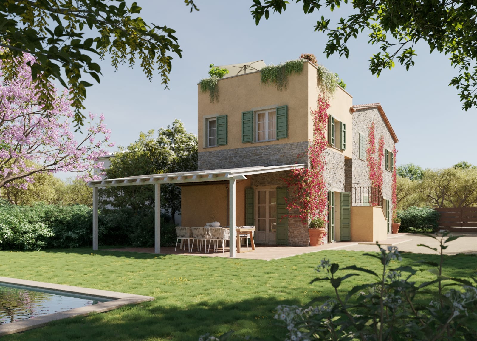 The essence of Bolgheri: an oasis of harmony, comfort and prestige [AI-modified]