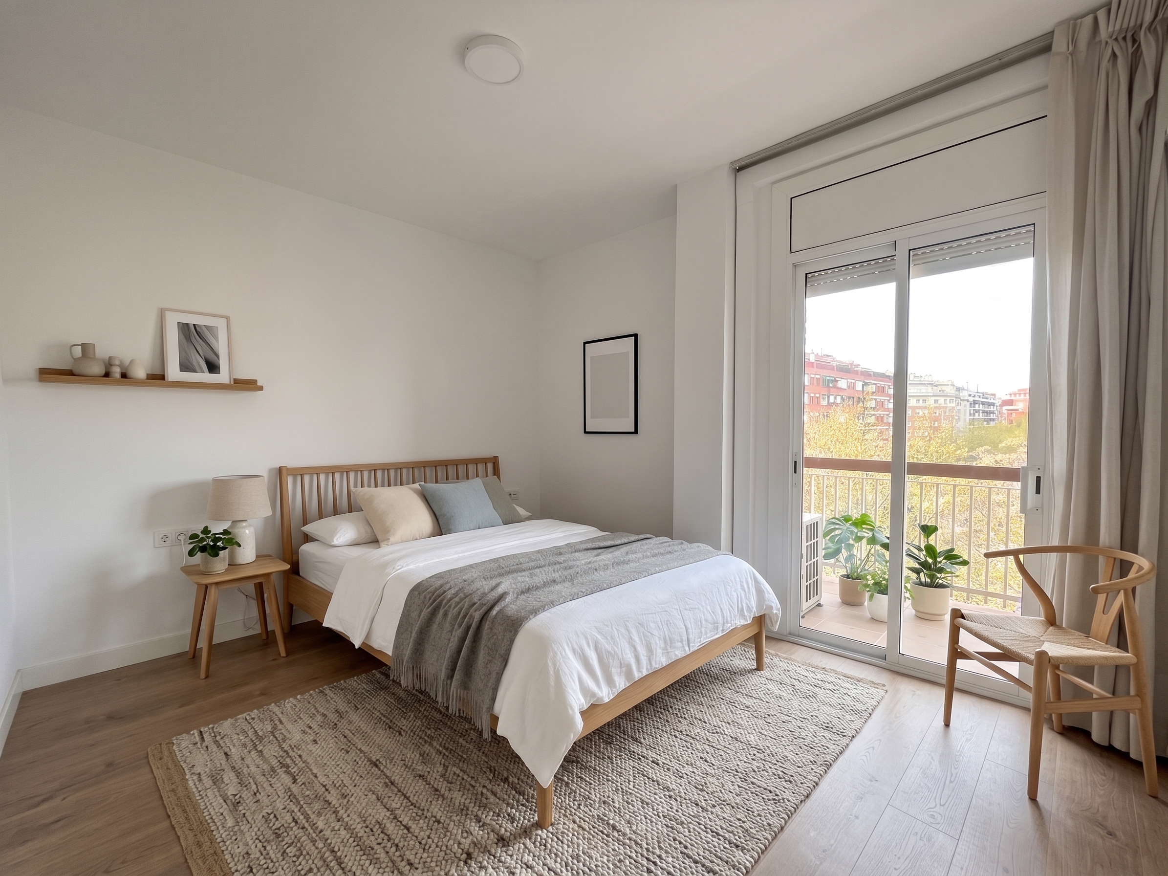 Découvrez le luxe au quotidien sur la Travessera de Gràcia, Barcelone : appartement rénové, 4 chambres, balcon ensoleillé avec vue sur la verdure.