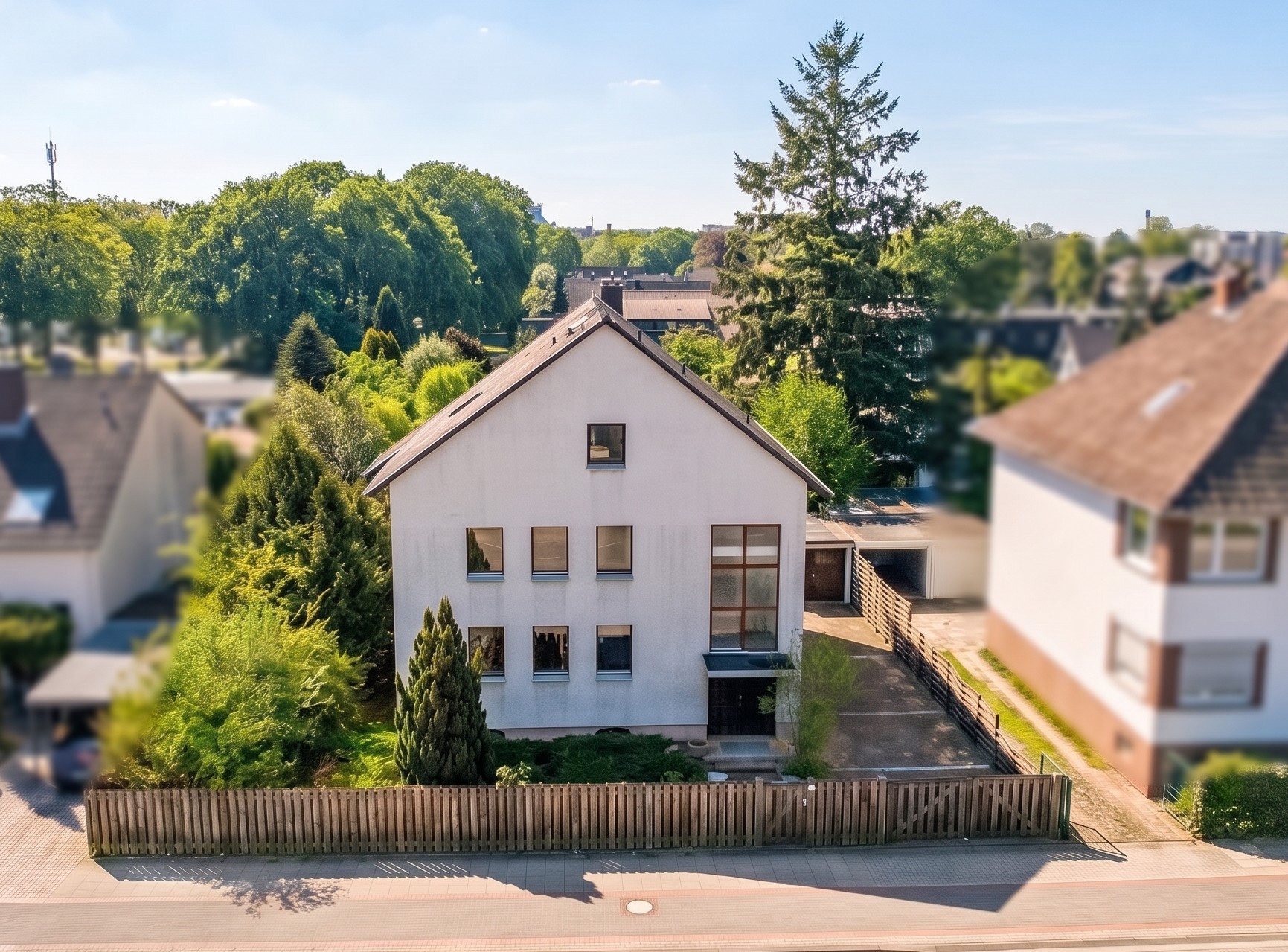 Wohnen, Arbeiten, Entfalten: Großzügiges Zweifamilienhaus mit Option auf Gartenhofbungalow