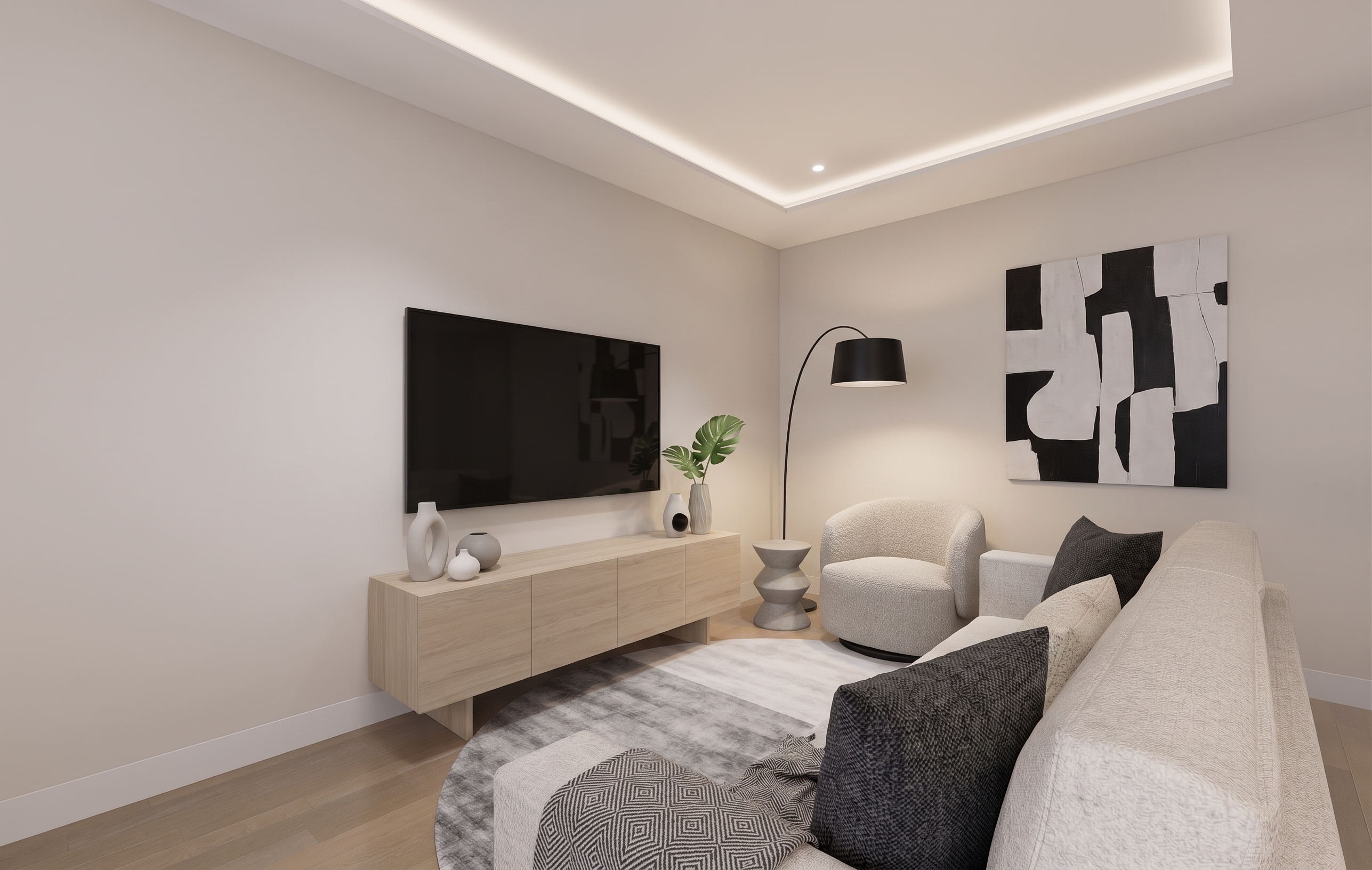 Magnificent interior property, renovated with three bedrooms in Justicia prime. [AI-modified]
