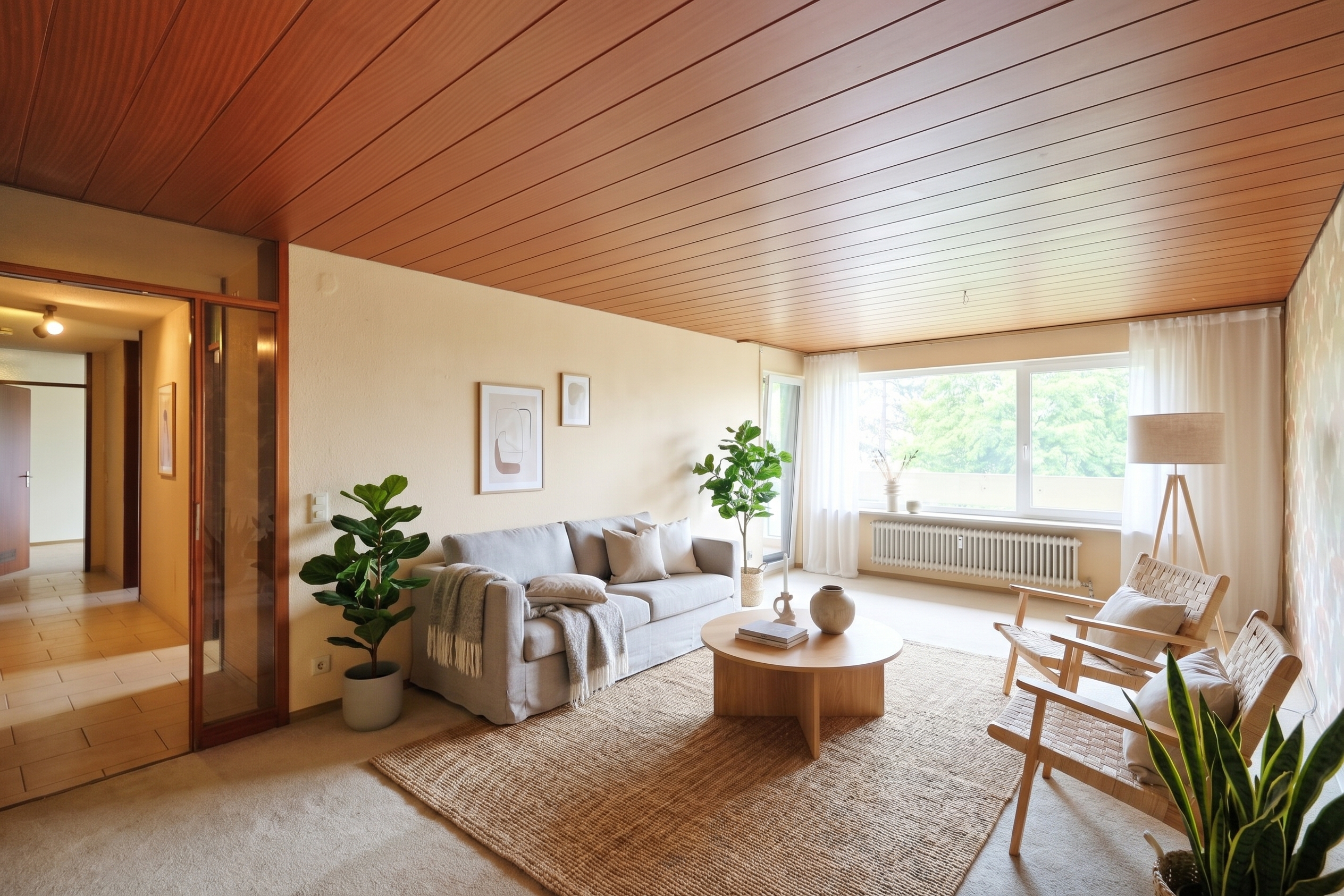 Lichtdurchflutete, großzügig geschnittene 3,5 Zimmer Wohnung mit großem Balkon [AI-modified]