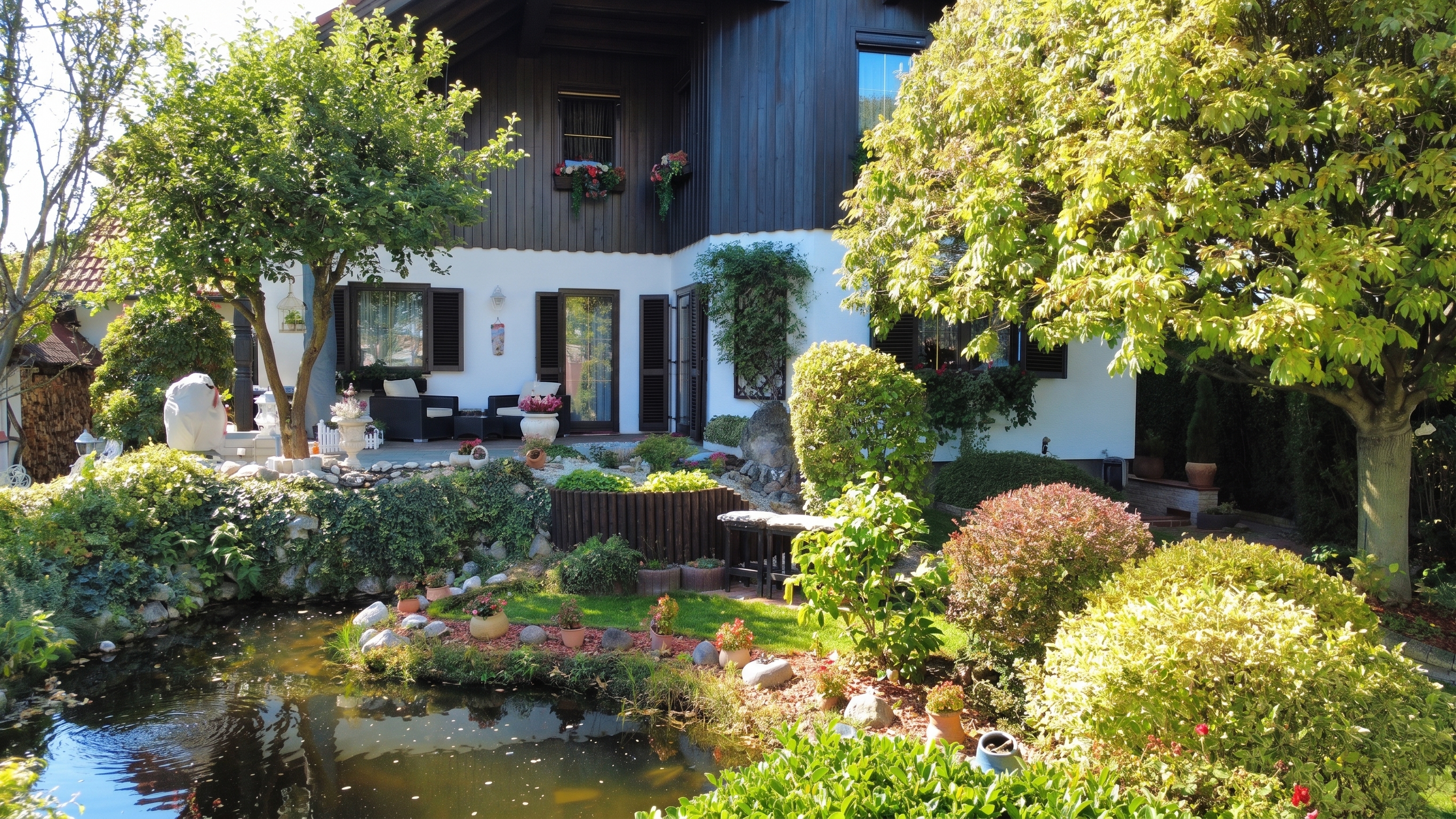 Exclusive feel-good estate in Ulrichskirchen: 5 rooms, garden view & fireplace, sauna and jacuzzi – high-end modernized, with garage and full basement, near Vienna in the Weinviertel