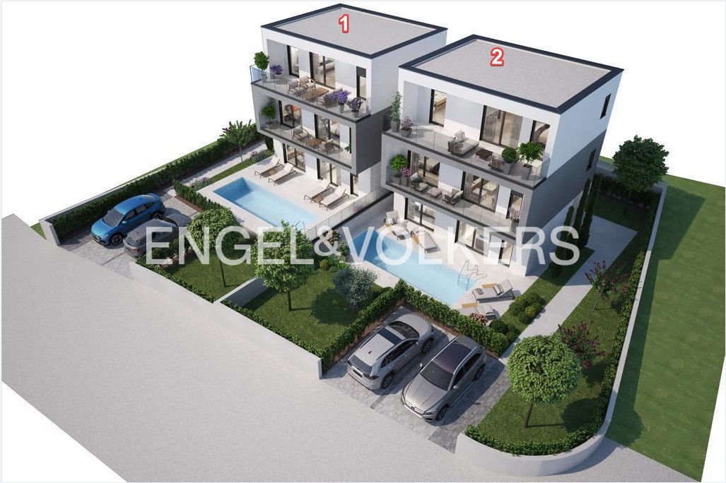 Modern new building project with sea view near Porec (No. 1)