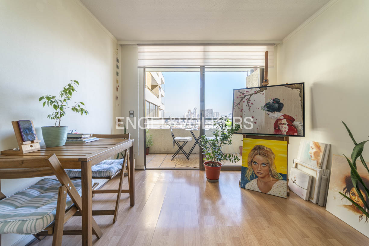 Cómodo 1D/1B con vista a jardines en Barrio Italia