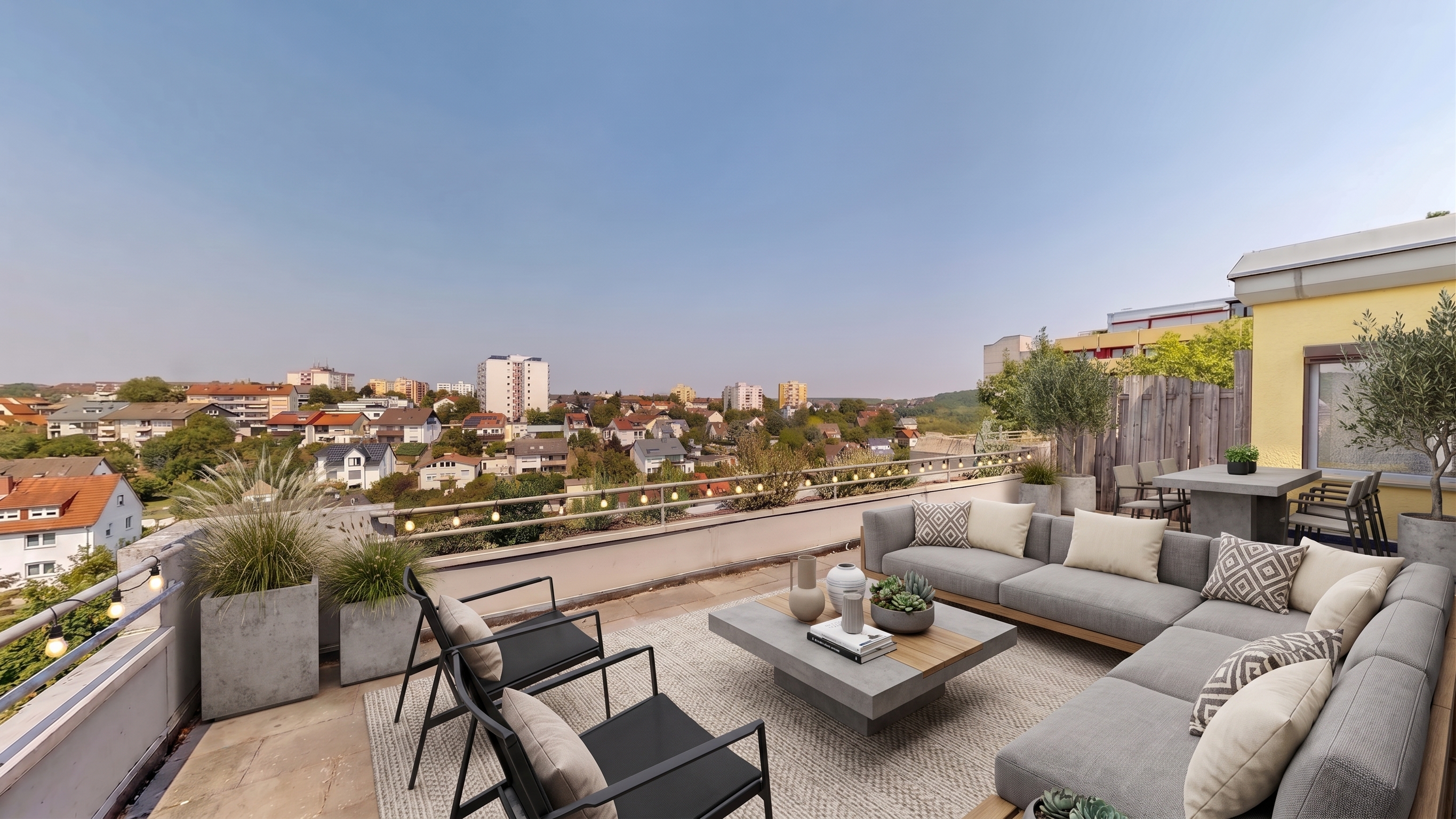 Wohnen mit Weitblick – eine Dachterrasse, die den Unterschied macht [AI-modified]