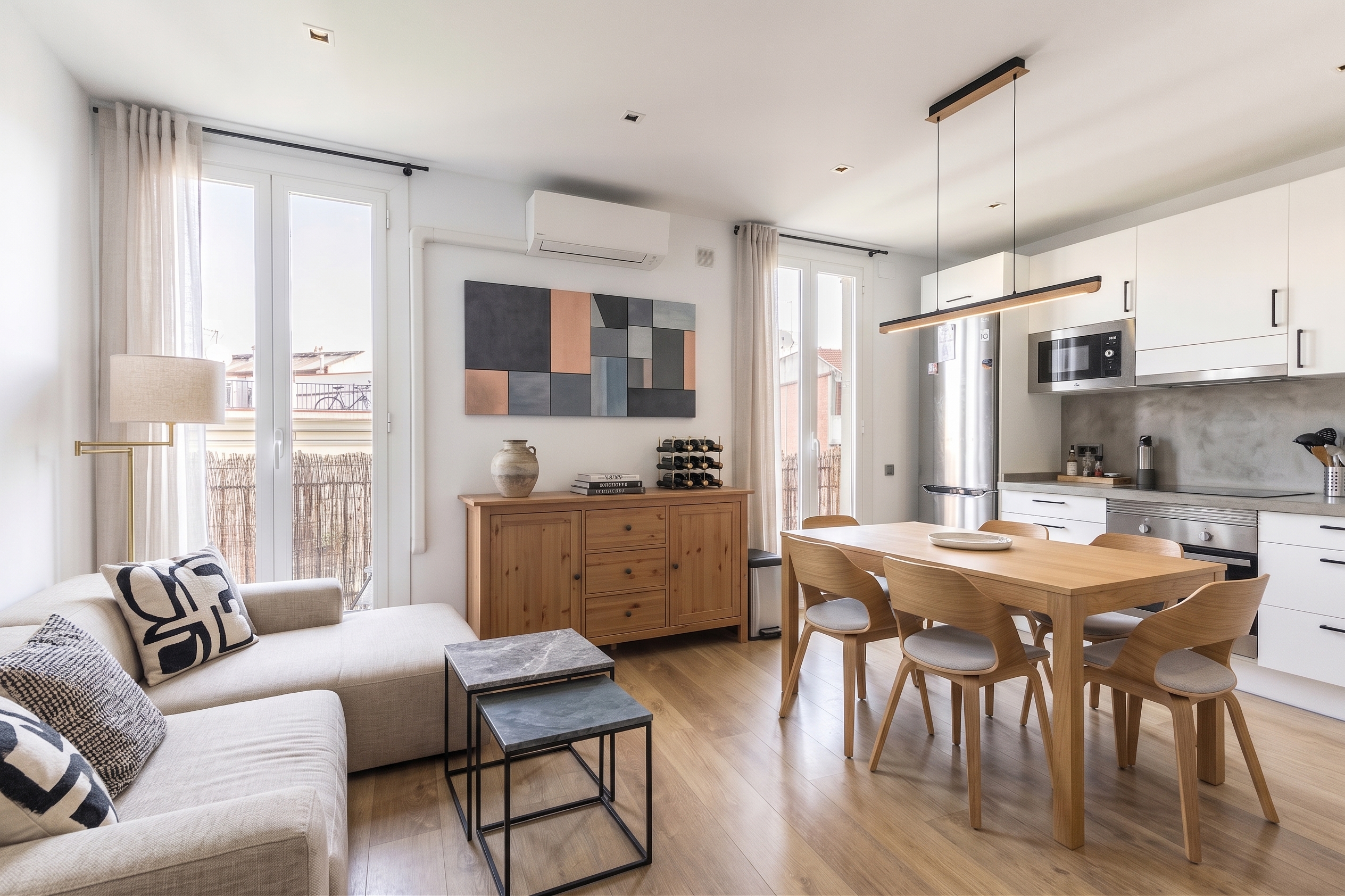 Sunny apartment with spectacular views over Barcelona in Poble-sec [AI-modified]