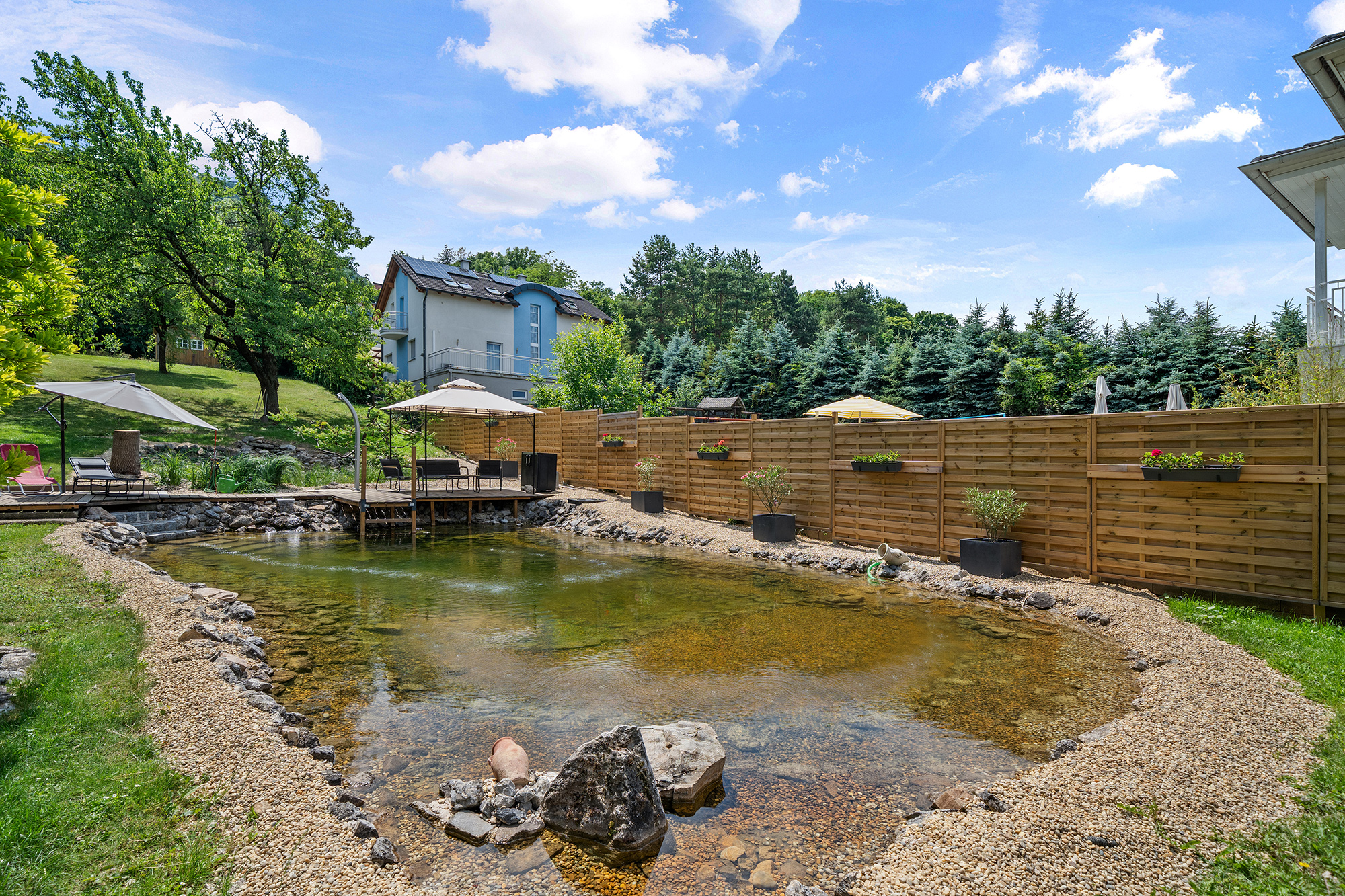 Large estate with swimming pond and castle view – a green oasis in the heart of Hainburg
