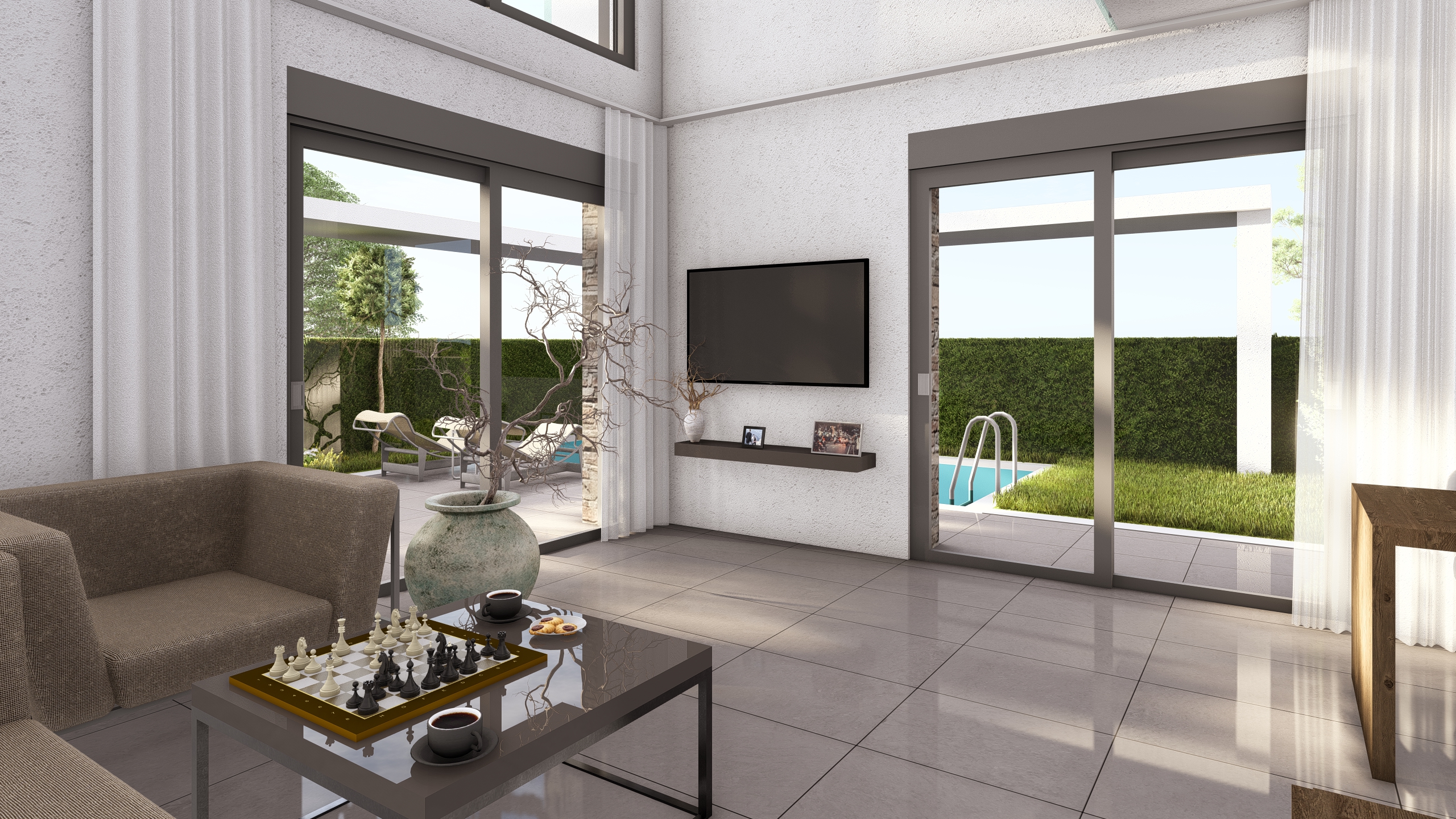 Luxurious 3 bedroom maisonette with garden and swimming pool in Thermi
