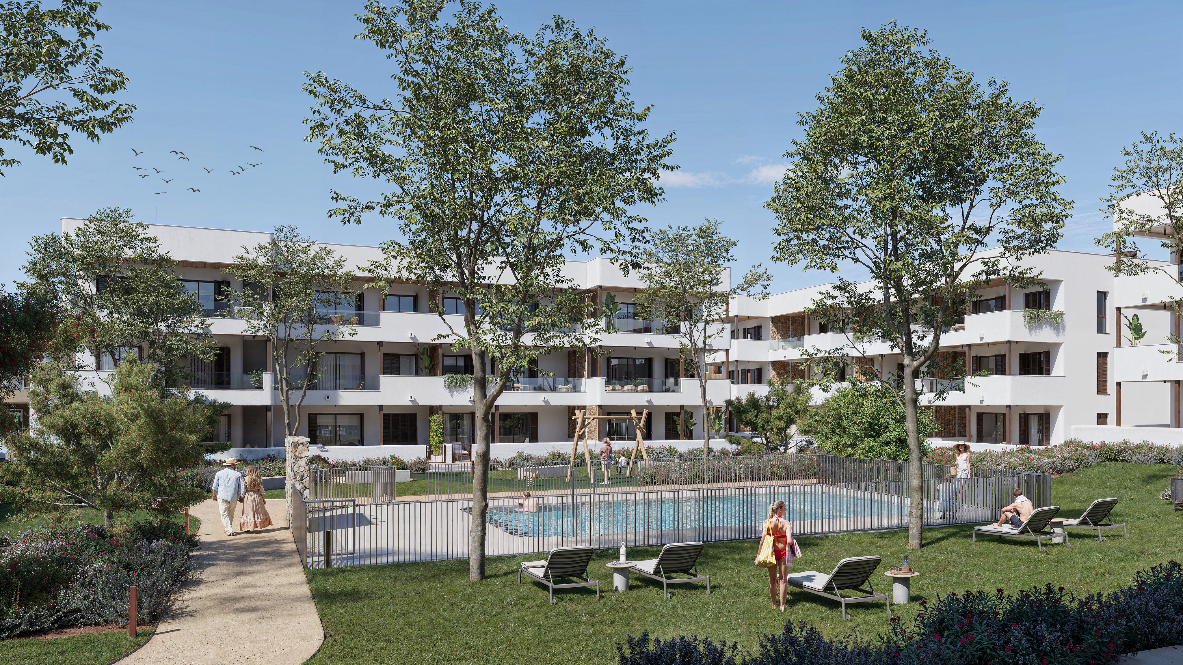 New-build three-bedroom apartment with spacious terrace