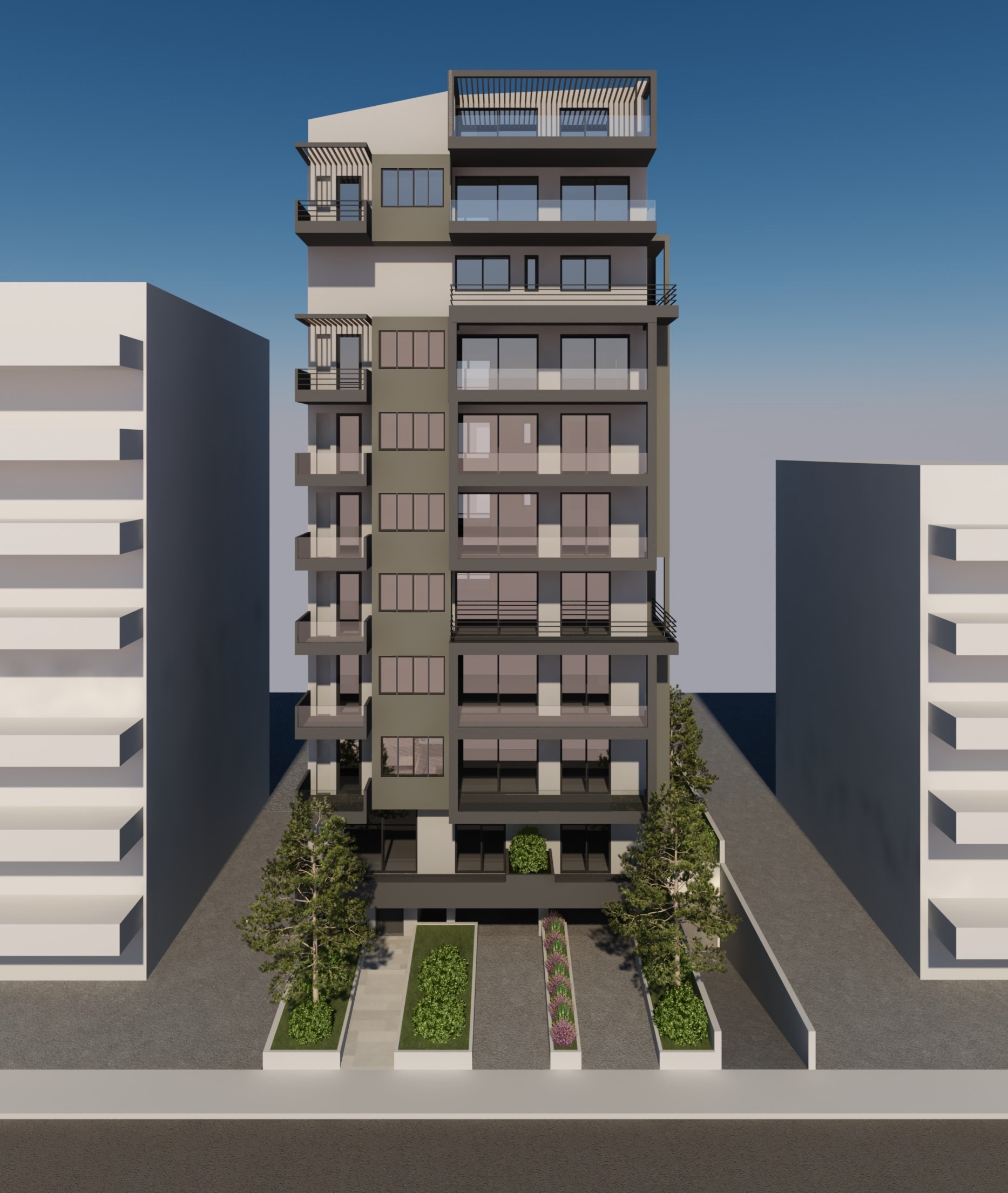 7th-floor penthouse maisonette with underground parking space