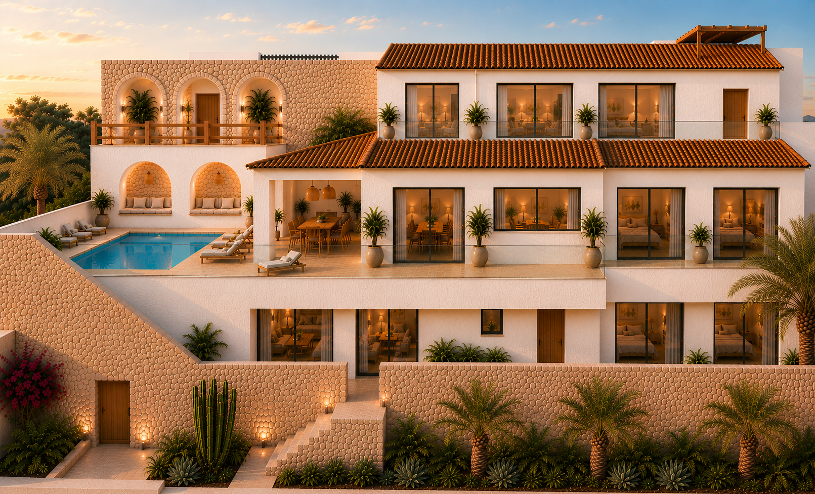 Spectacular Fully Renovated 3-Story Villa in La Corona: Sea Views, Luxury, and Traditional Character