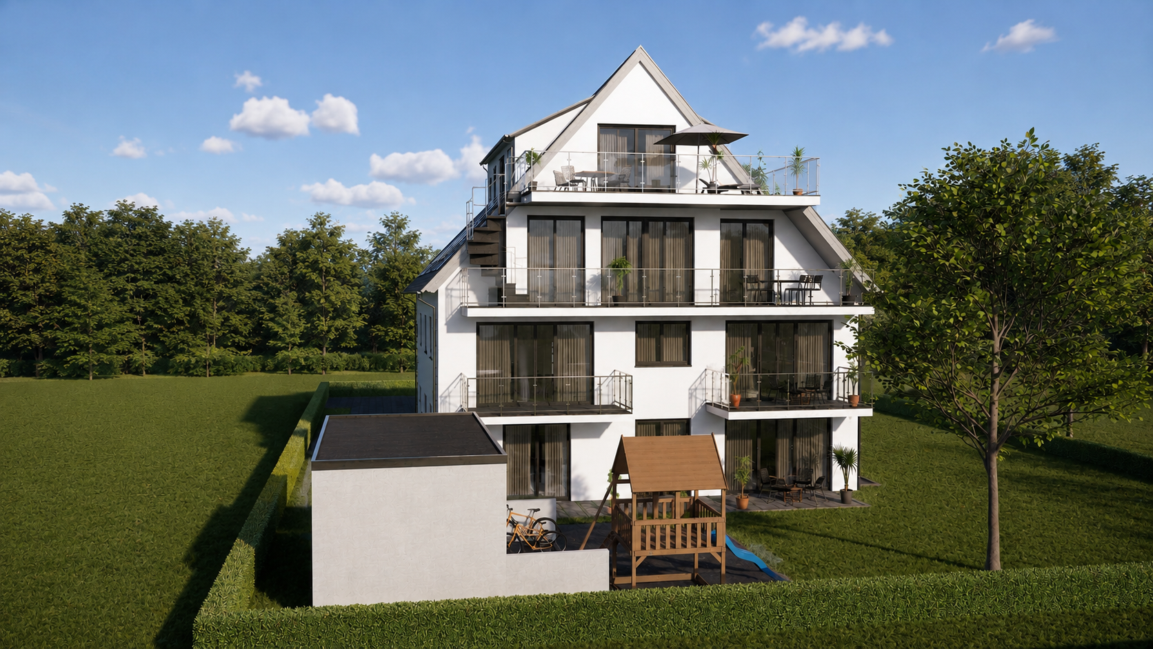 Exklusiver Neubau in Stuttgart‑Rohr: 3,5 Zimmer mit sonnigem Südbalkon [AI-modified]