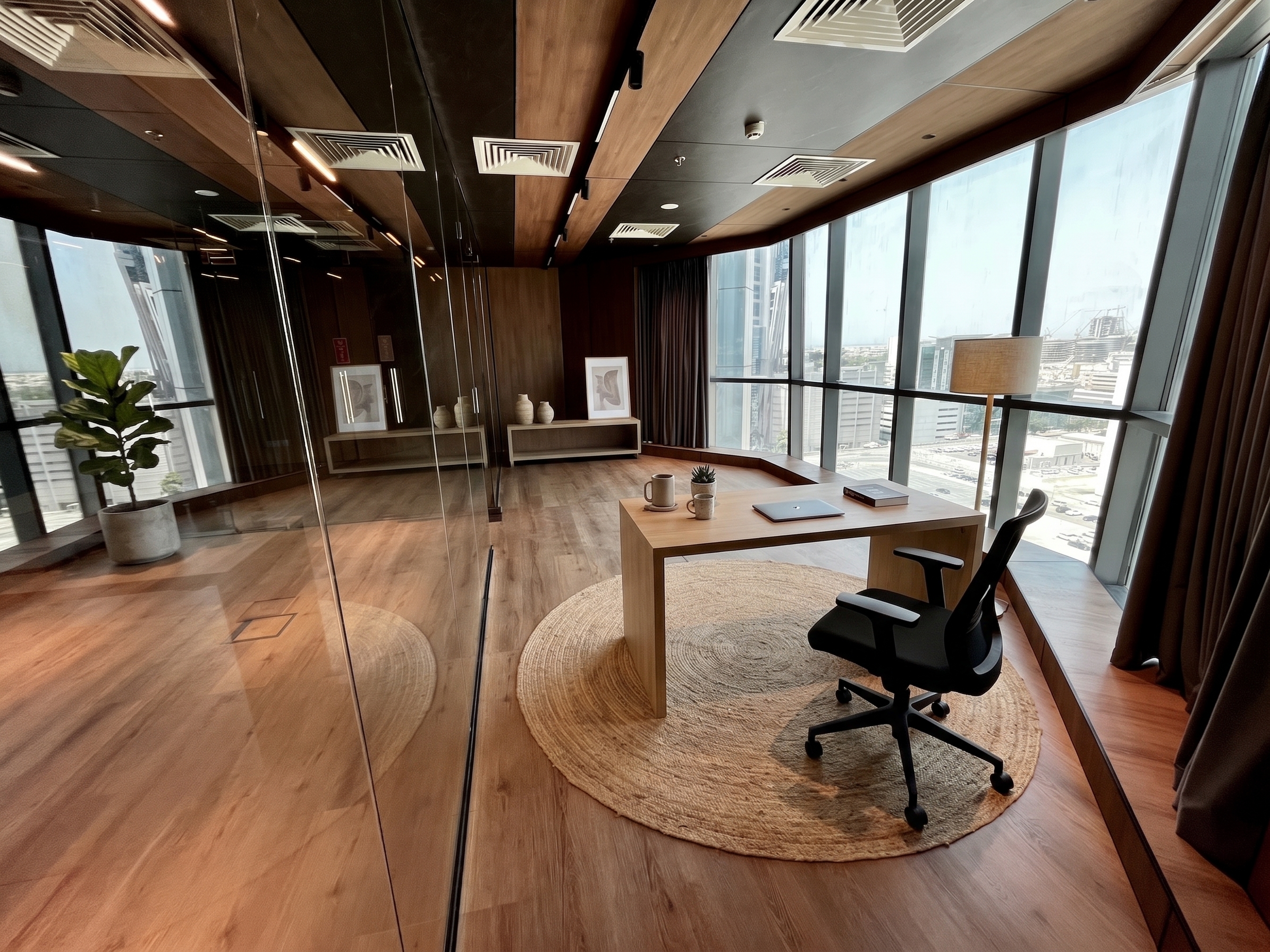 Glass Partitions | Sleek Interior | Unfurnished [AI-modified]