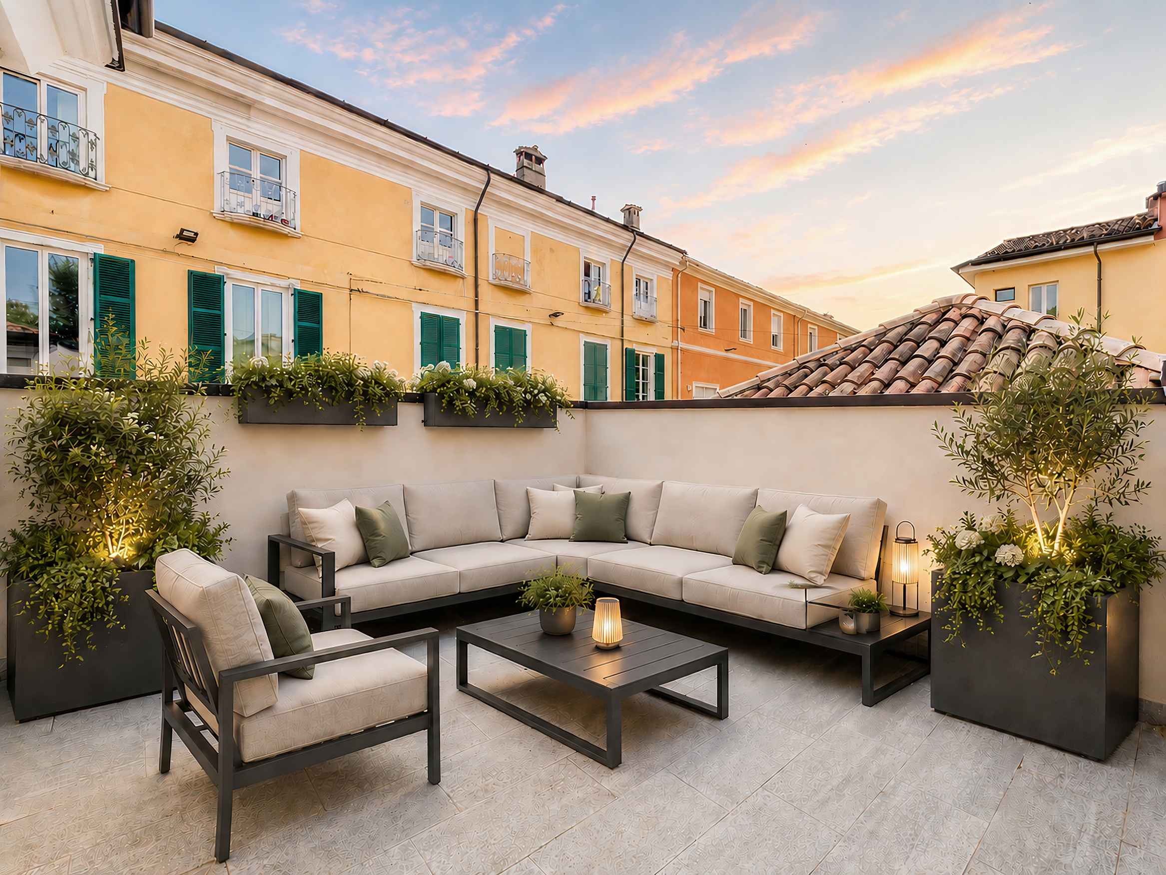 Prestigious townhouse in Piazza Tebaldo with terraces and garage