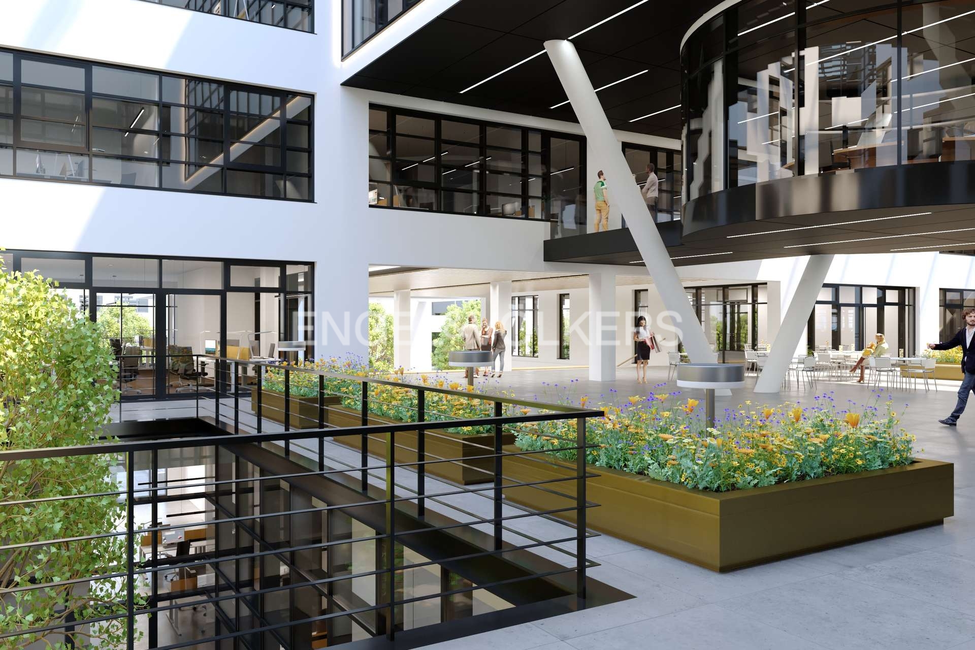 Meetings on green roof terraces with a view of the Alps