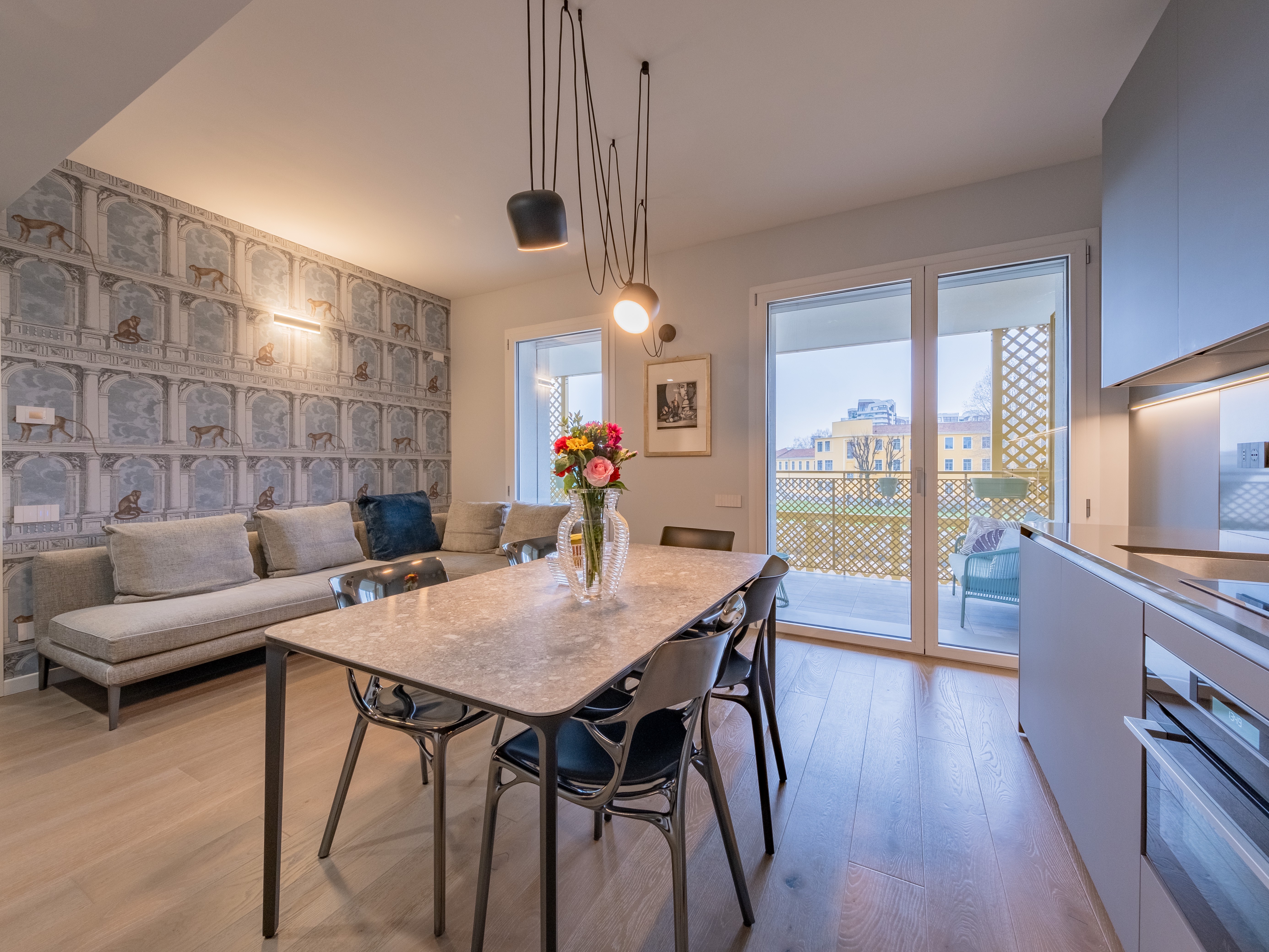 Furnished two-room apartment in new residence with terrace and garage