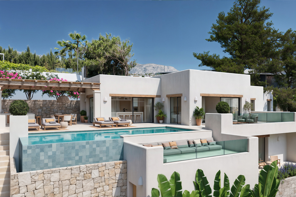 Ibizan design, luxury and sea views in Moraira