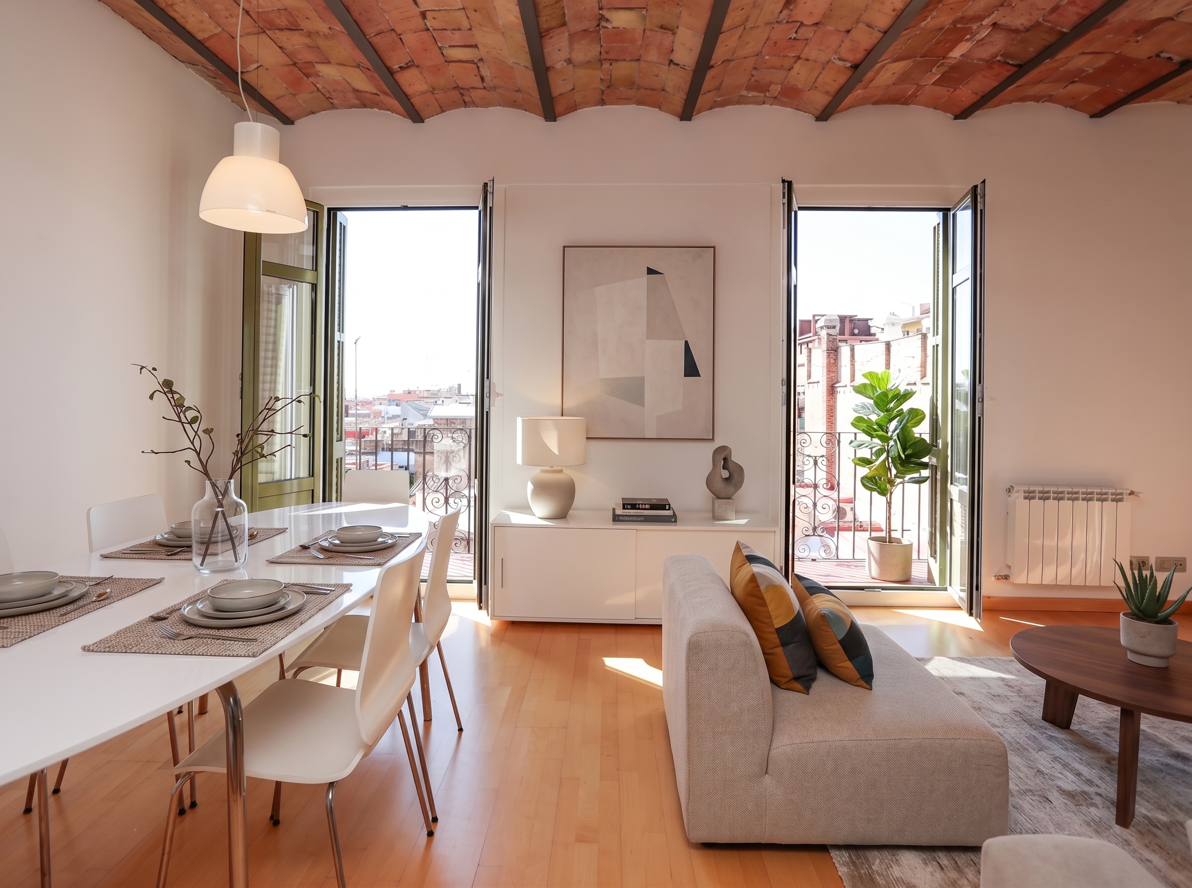 Bright, refurbished penthouse in Gràcia [AI-modified]