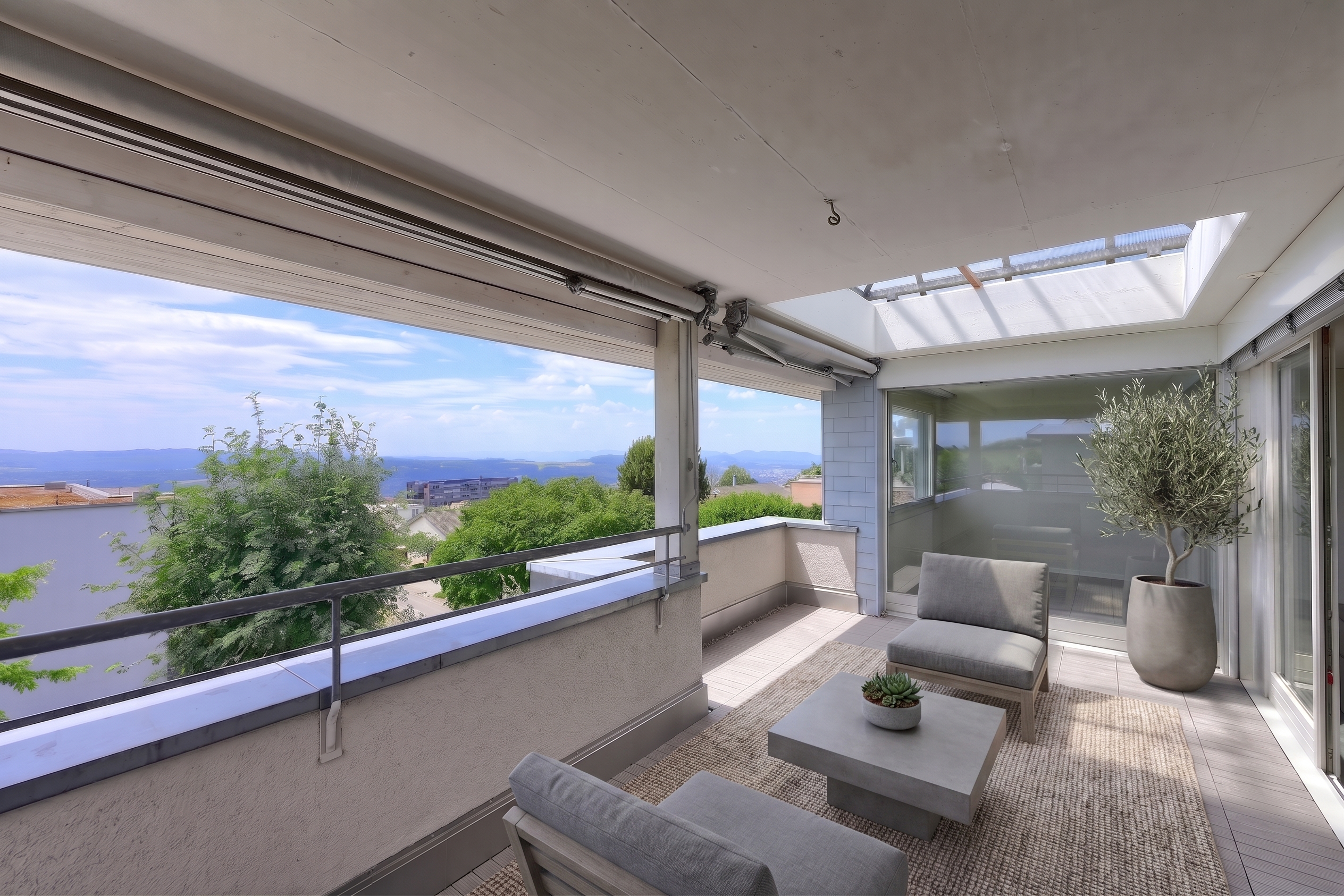 Sonniges Terrassen-Einfamilienhaus mit herrlicher Weitsicht [AI-modified]