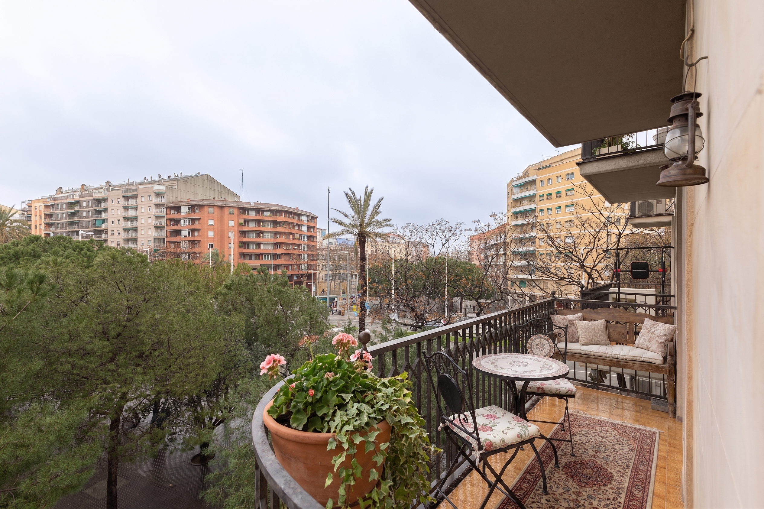 Duplex with balconies and open views