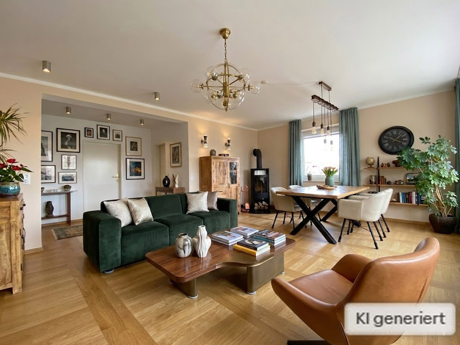 Moritzberg: Maisonette mit Kamin, großem Balkon und Garage in naturnaher Lage