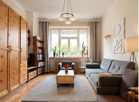Zielona Lechonia – 68 m² z ogrodem na Starym Żoliborzu