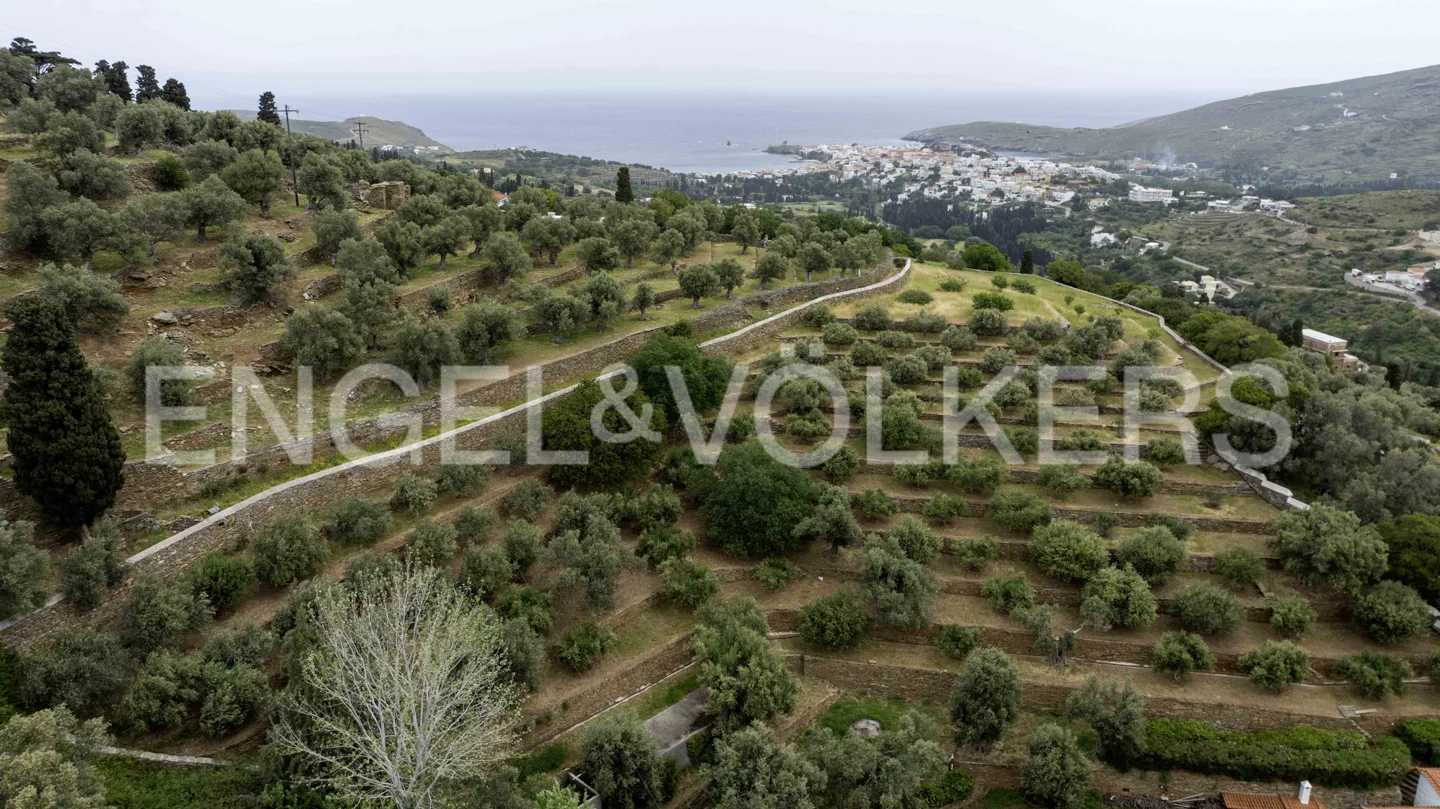 Plot with an old mansion in Lamira, Andros