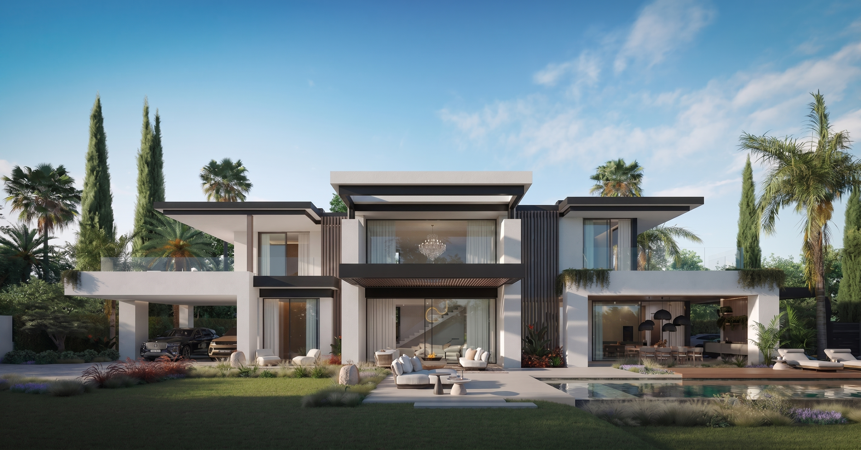 Vida ultraexclusiva en la mejor zona de Marbella con vistas al mar y a la montaña