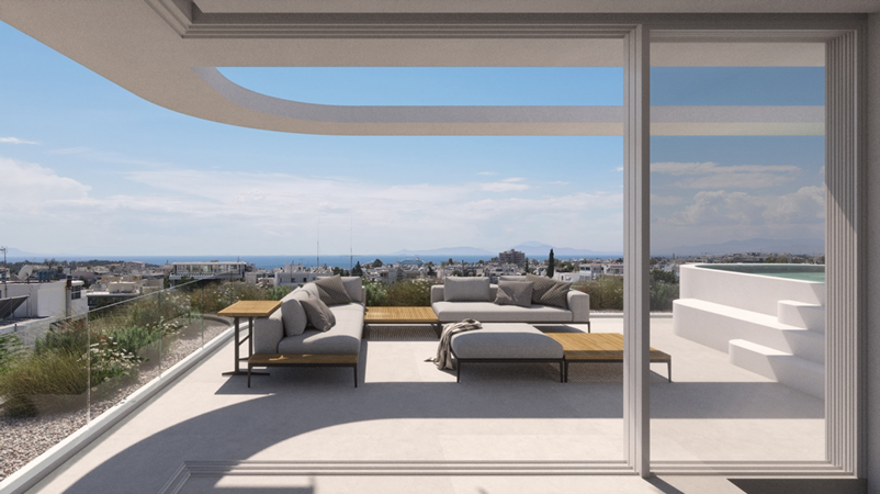 Exclusive 3 bedroom sea view penthouse in Glyfada with private terrace & pool