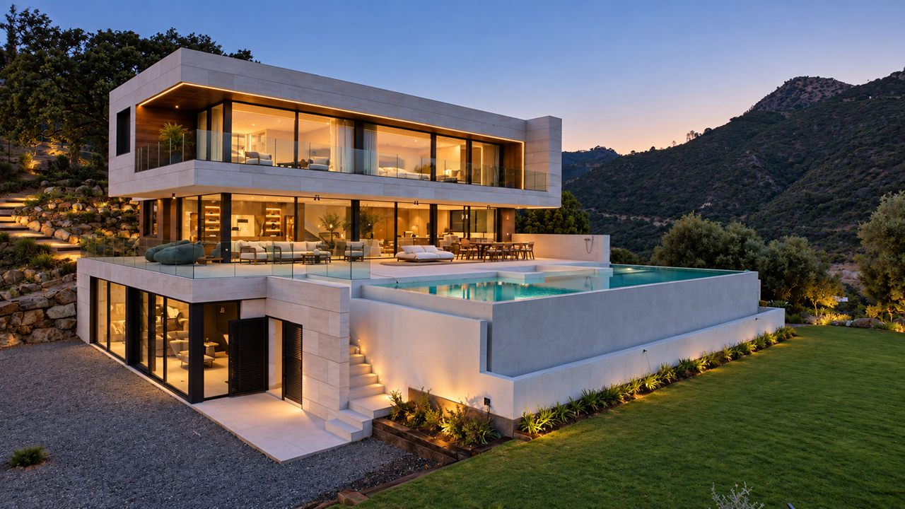 Moderne Luxusvilla mit privatem Wellnessbereich in Monte Mayor