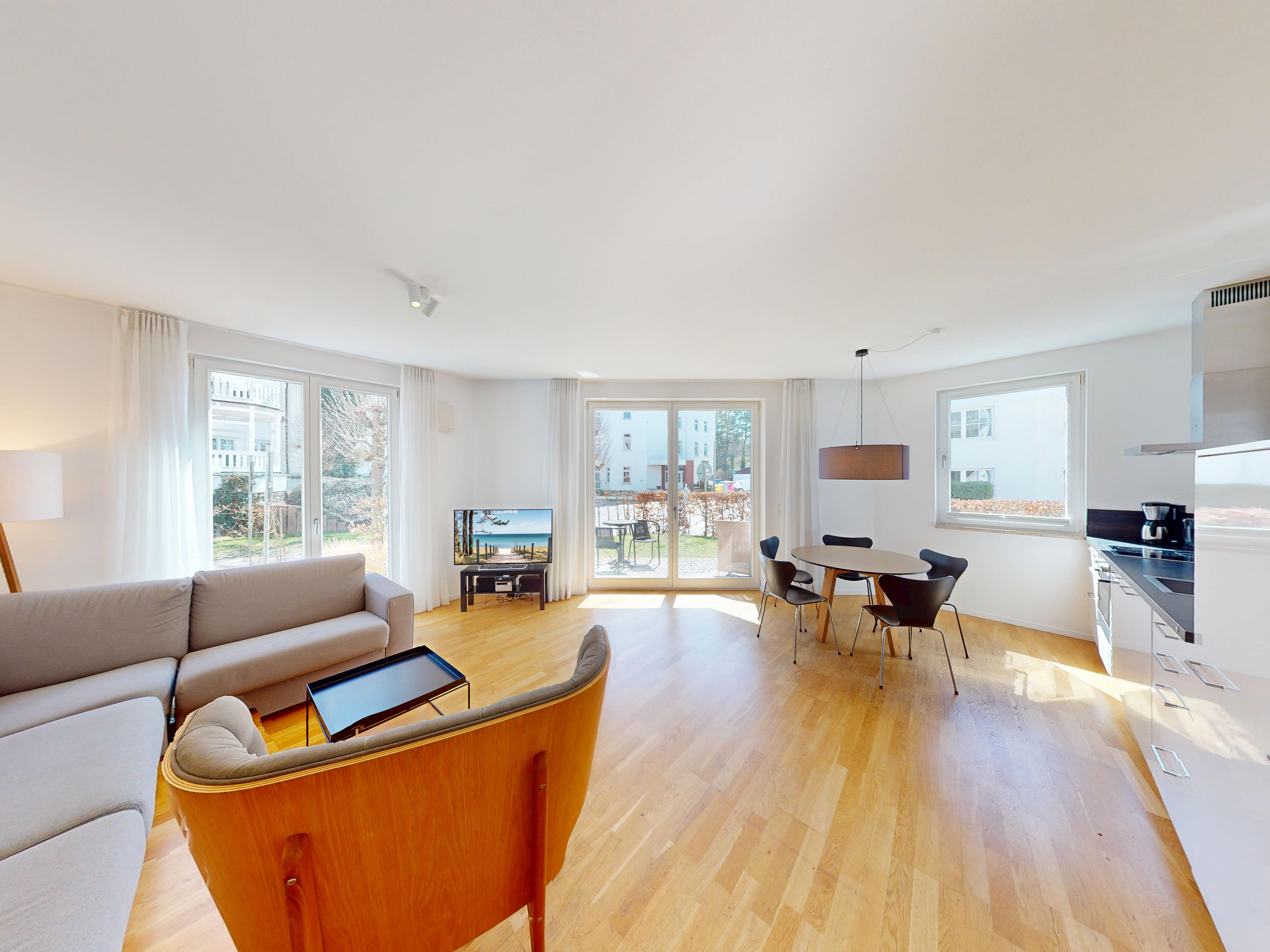 Premium-Lage am Meer - 3-Raum Apartment mit Terrasse und Garten