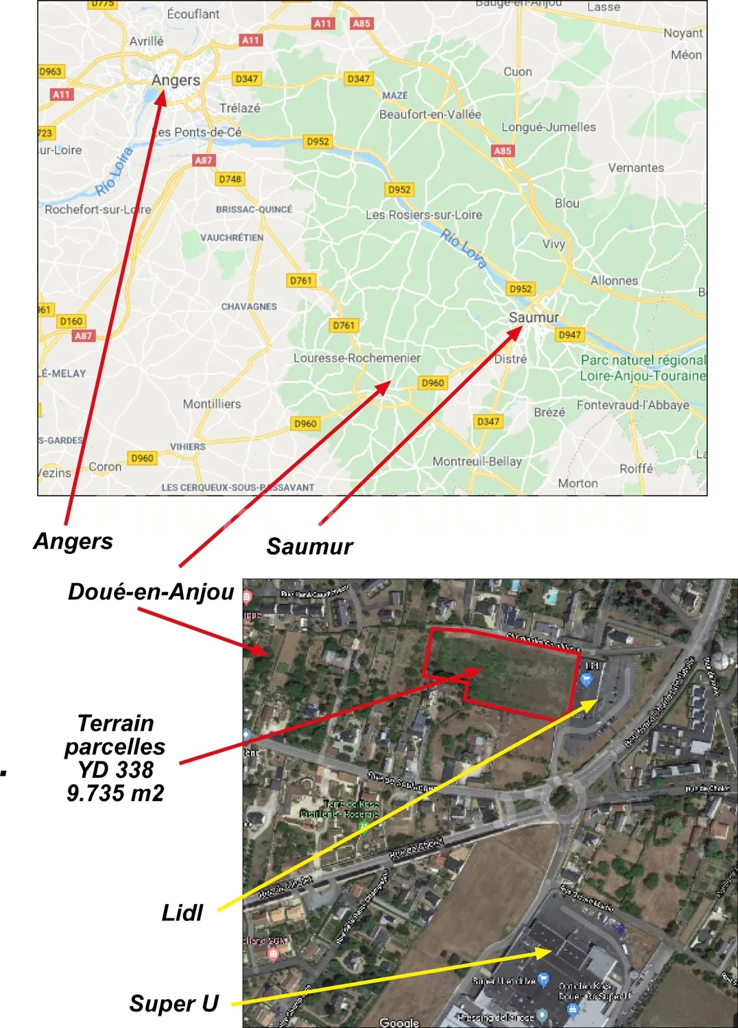 Terrain constructible à Doué-en-Anjou.