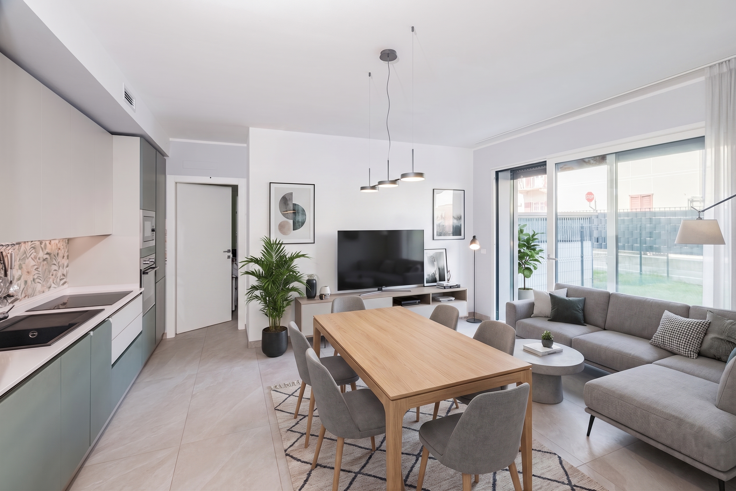 Newly built apartment with garden