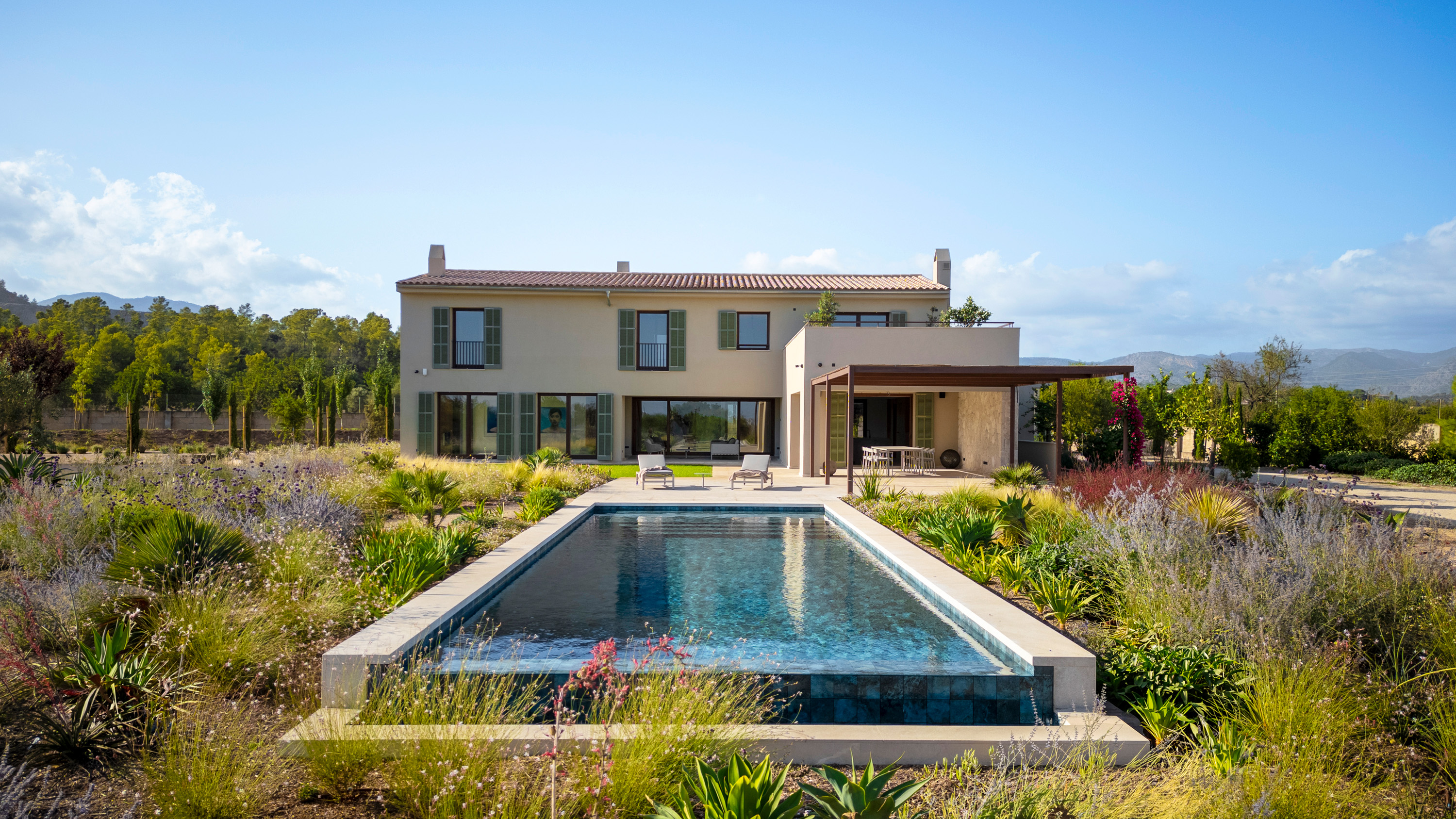 Mediterranean newly built finca with panoramic views near Palma